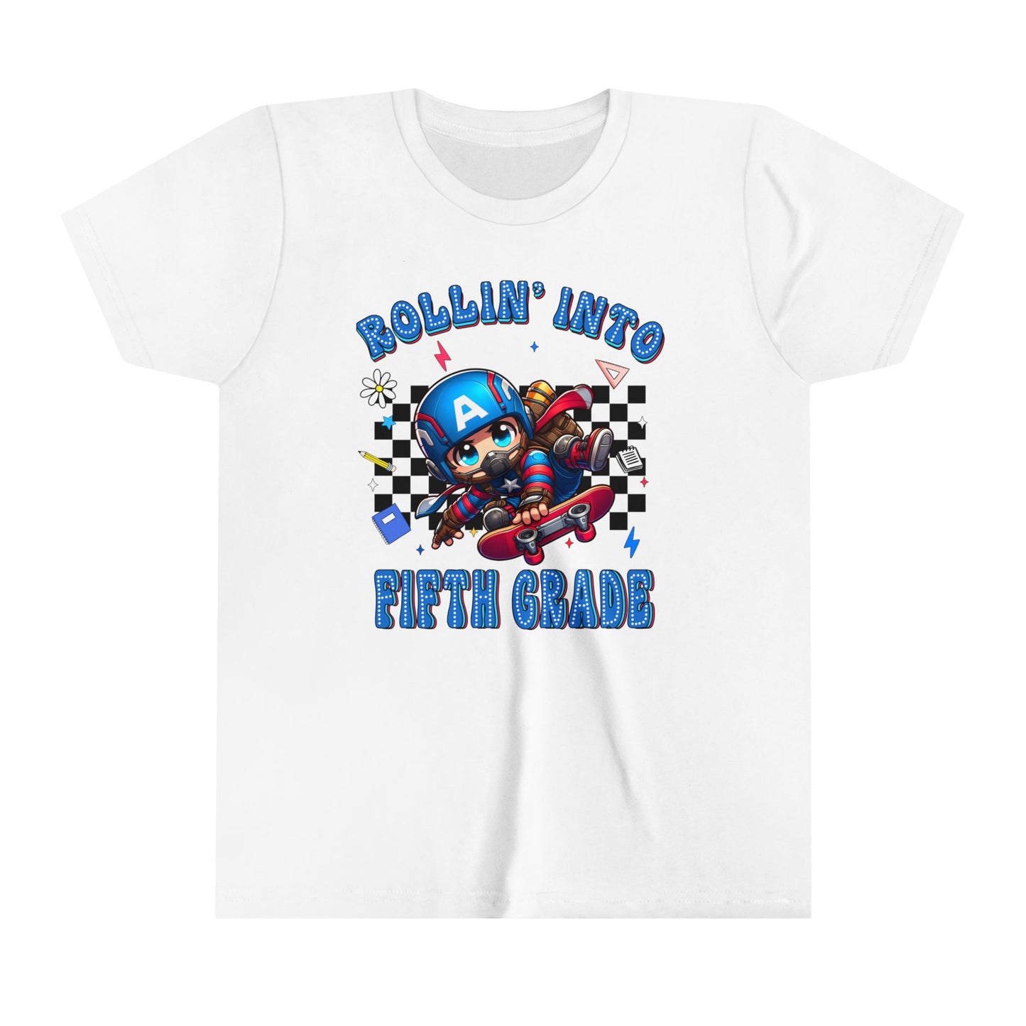 CAPTAIN AMERICA - Rollin' Into 5th Grade Youth Short Sleeve Tee