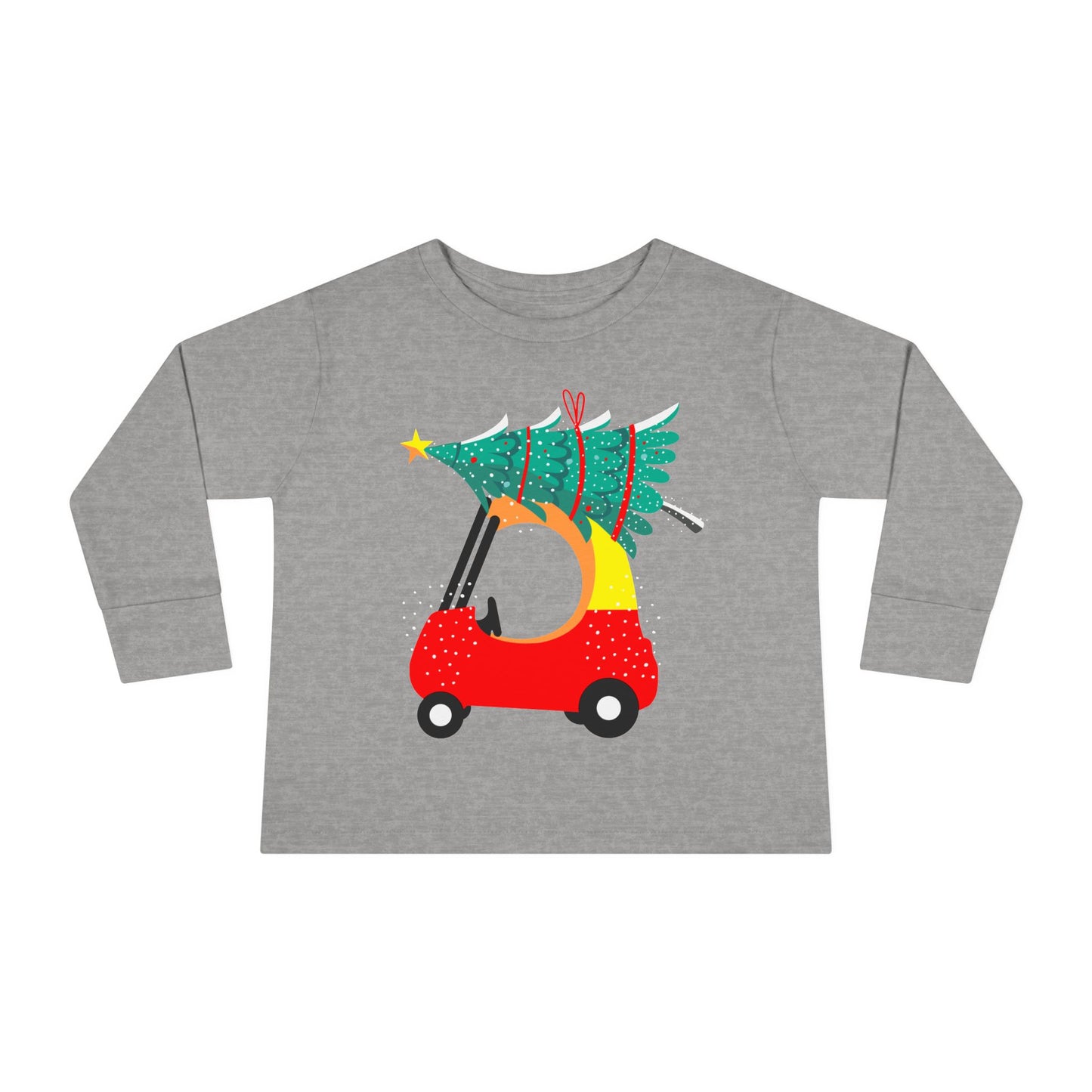 Kiddie Car with christmas tree Toddler Long Sleeve Tee