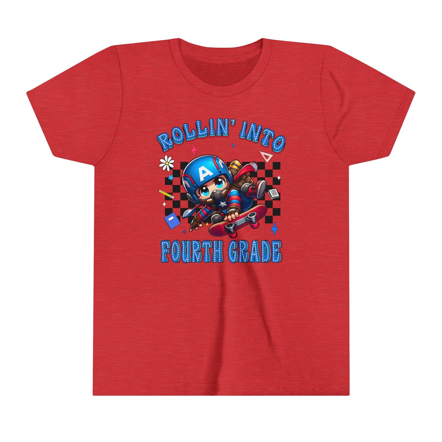 CAPTAIN AMERICA - Rollin' Into 4th Grade Youth Short Sleeve Tee