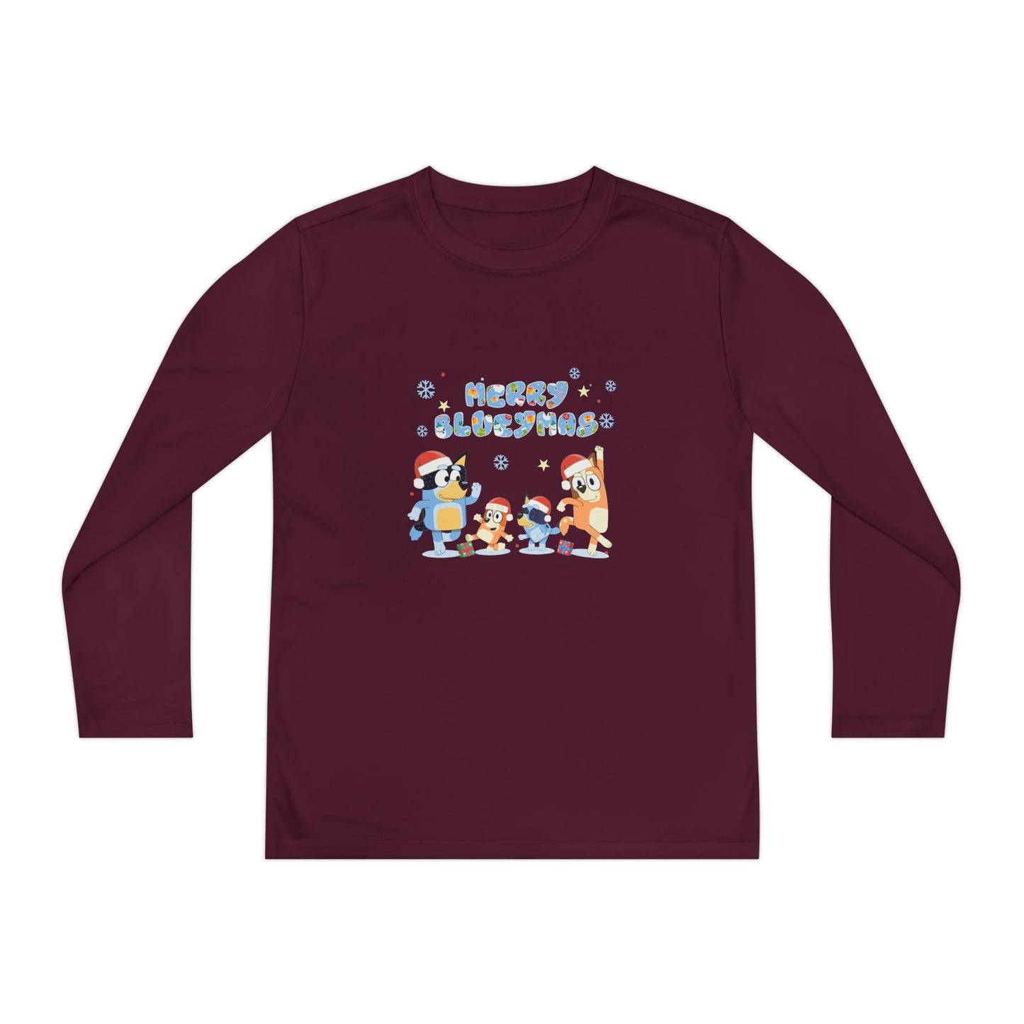 Merry Blue-y-mas Youth Long Sleeve Competitor Tee