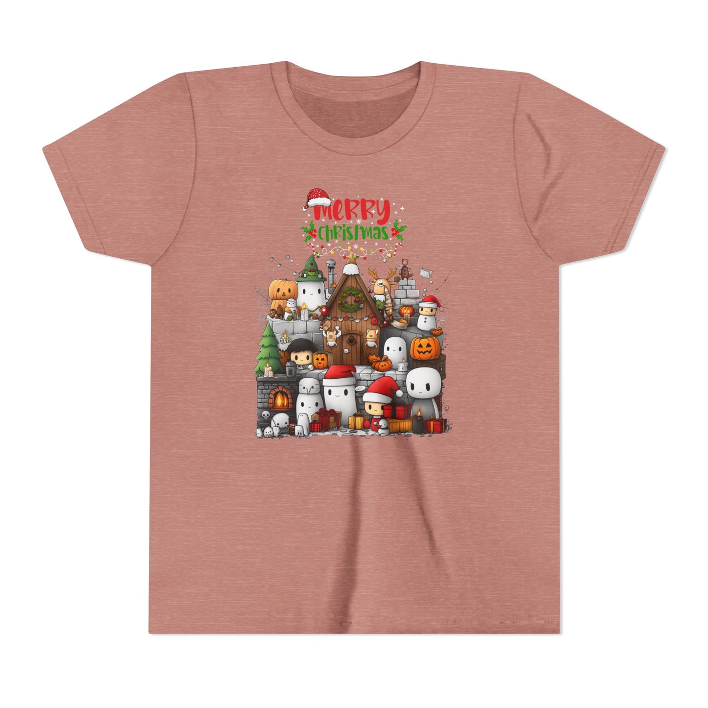 Merry Mine-craft Christmas Youth Short Sleeve Tee