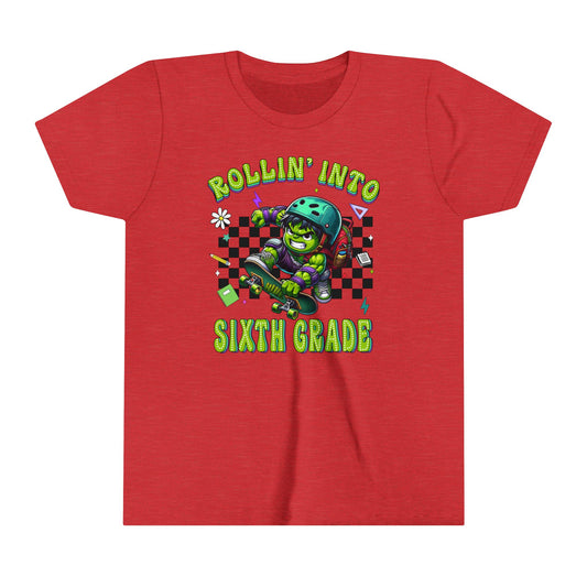 HULK - Rollin' Into 6th Grade Youth Short Sleeve Tee