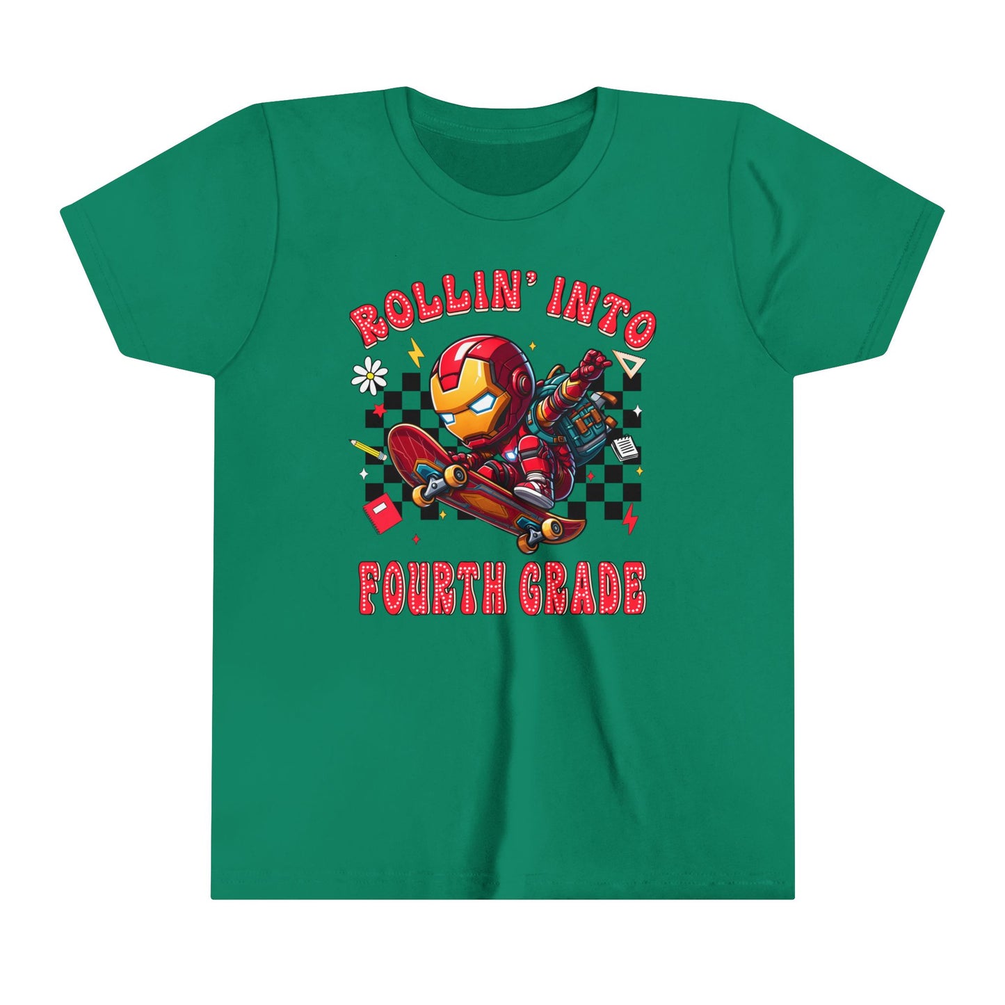 IRON MAN - Rollin' Into 4th Grade Youth Short Sleeve Tee