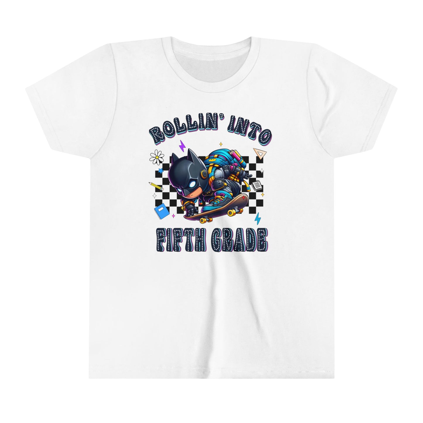 BATMAN - Rollin' Into 5th Grade Youth Short Sleeve Tee