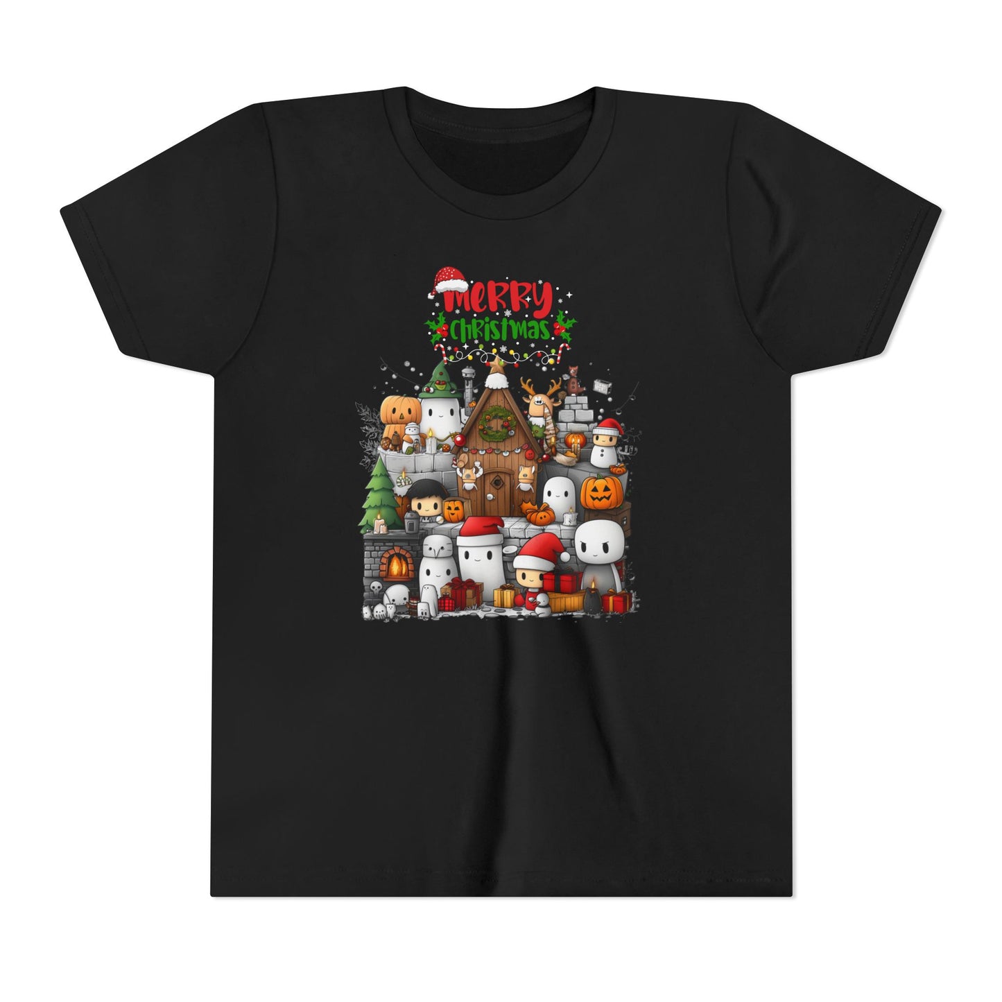Merry Mine-craft Christmas Youth Short Sleeve Tee