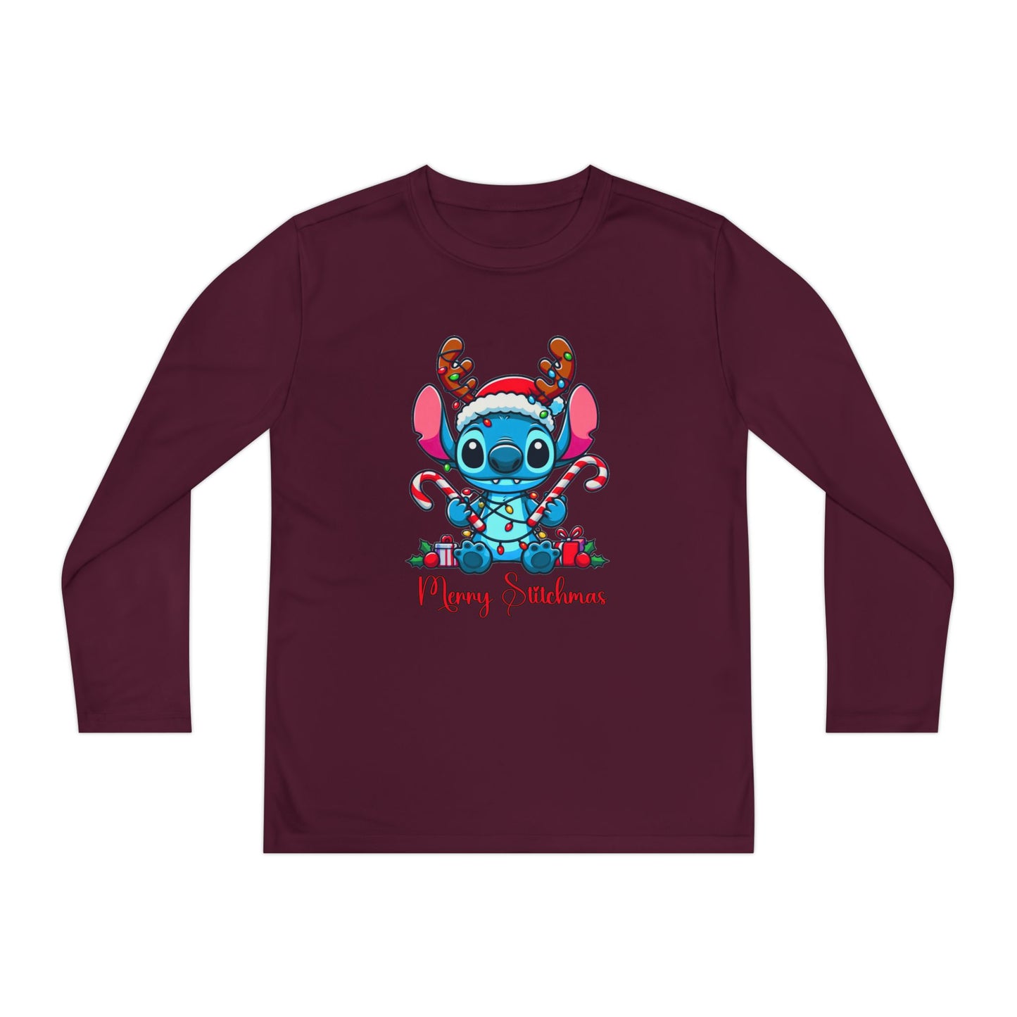 Merry Stitchmas Youth Long Sleeve Competitor Tee