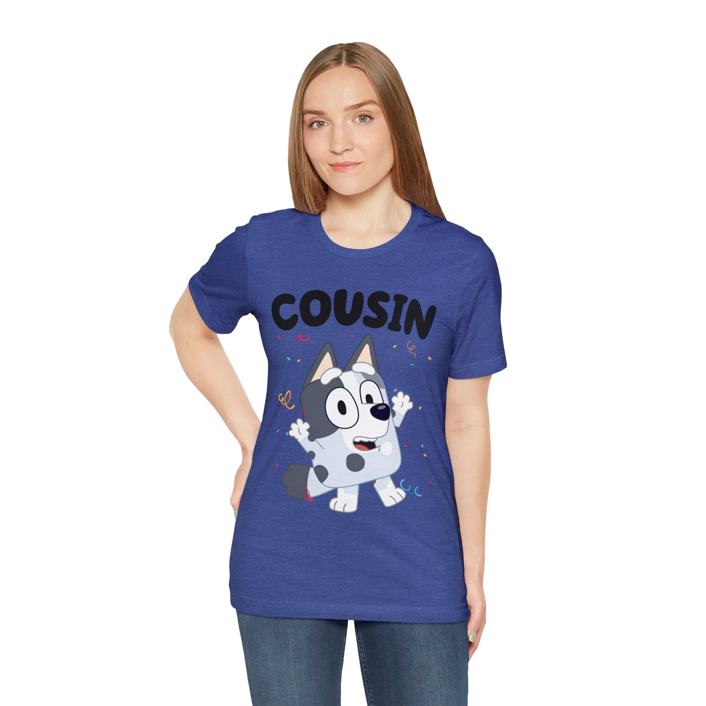 Cousin Muffin Bluey Birthday short sleeve Tshirt