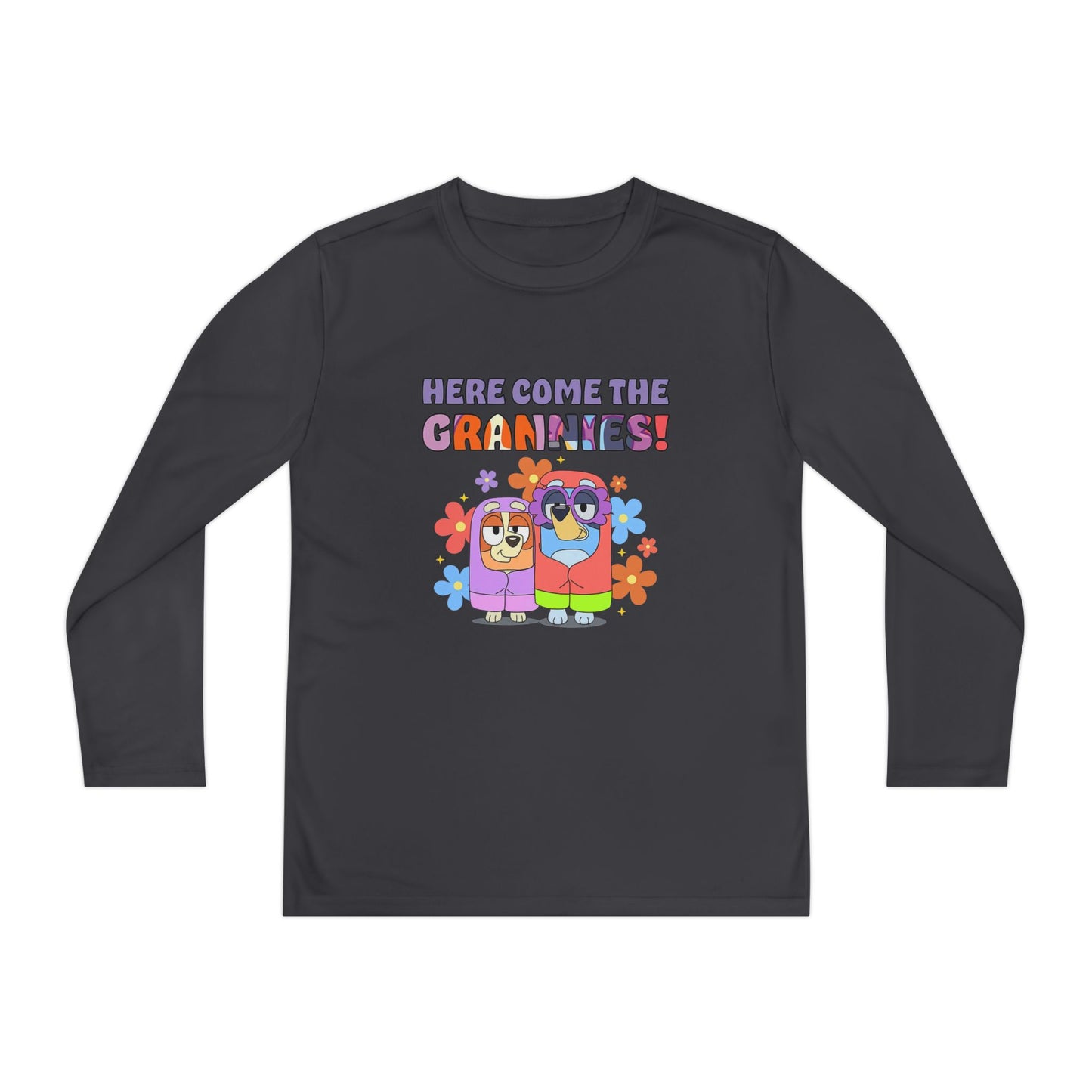Here comes the grannies Youth Long Sleeve Competitor Tee