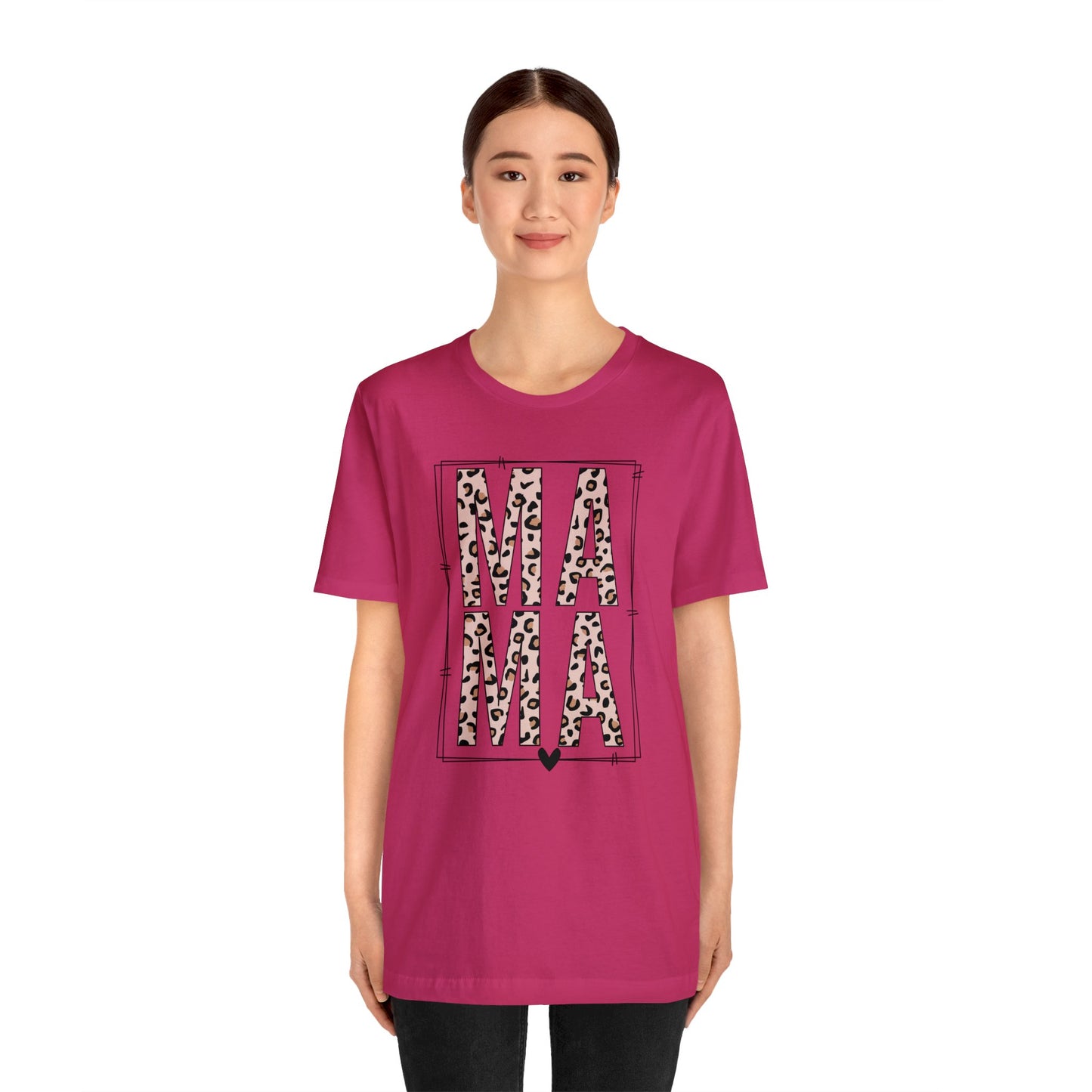 MAMA Leopard print short sleeve tshirt