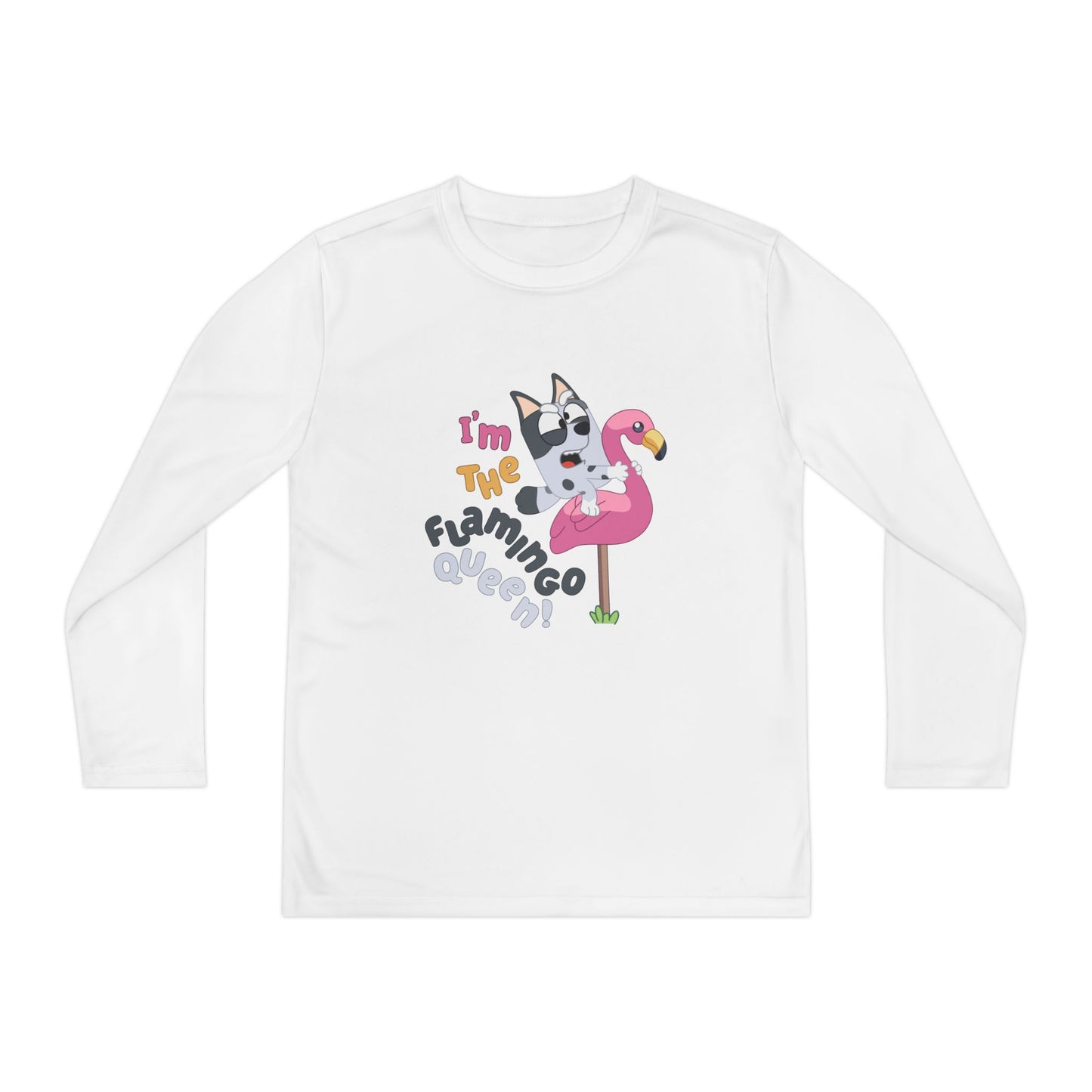 I'm the flamingo queen Youth Long Sleeve Competitor Tee