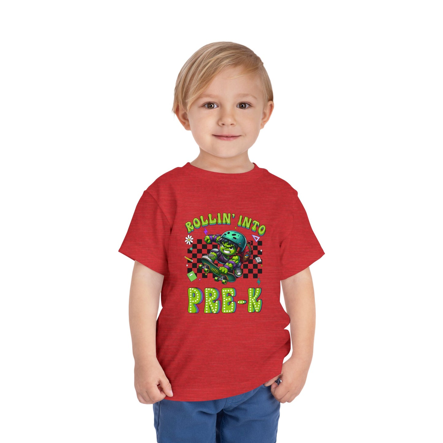 HULK - Rollin' Into Pre_K Toddler Short Sleeve Tee