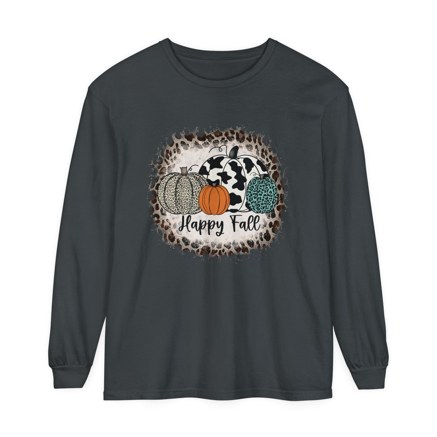 Happy Fall Garment-dyed Long Sleeve T-Shirt