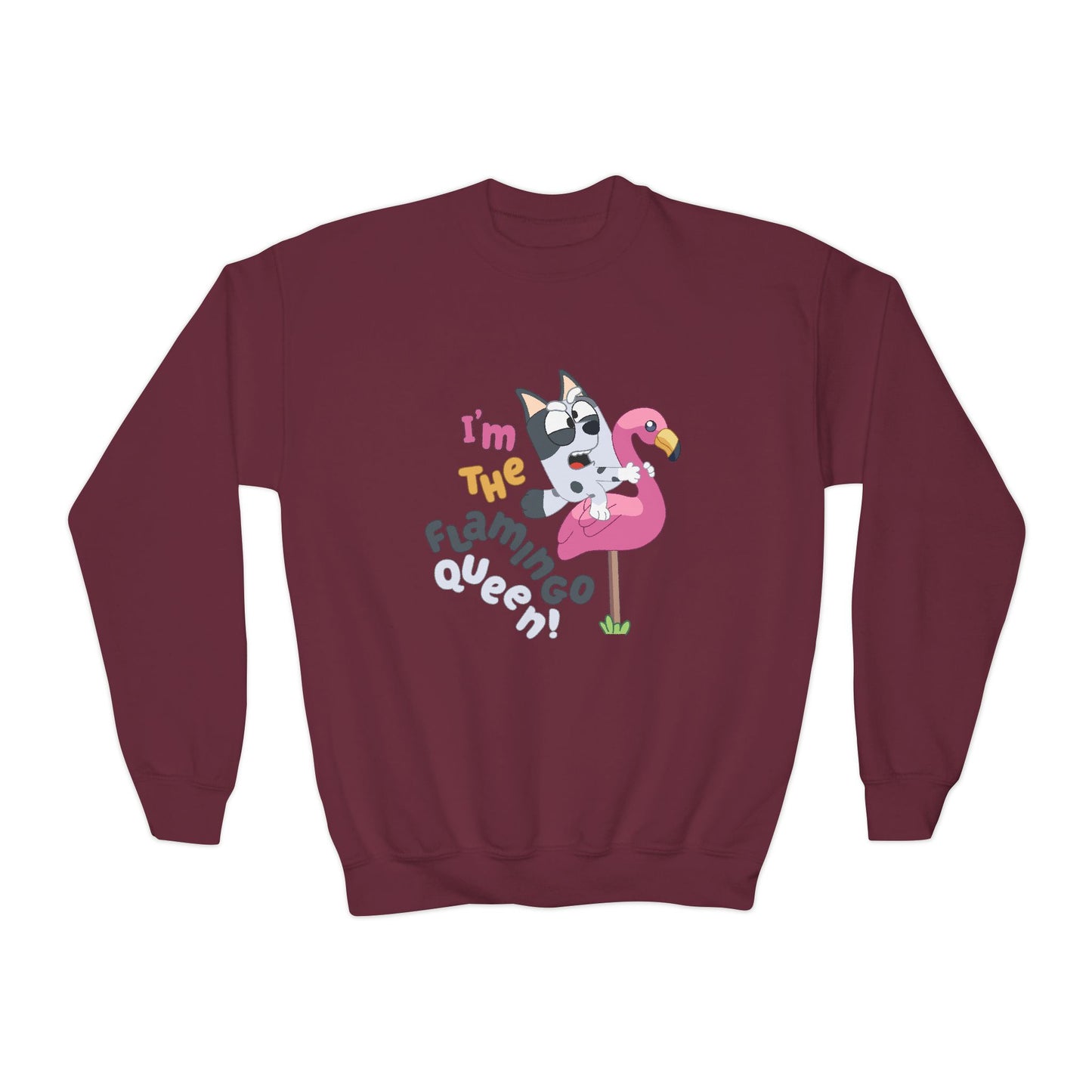 I'm the flamingo queen Youth Crewneck Sweatshirt