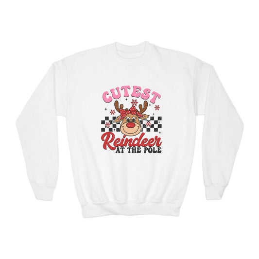 Cutest Reindeer at the Pole Youth Crewneck Sweatshirt