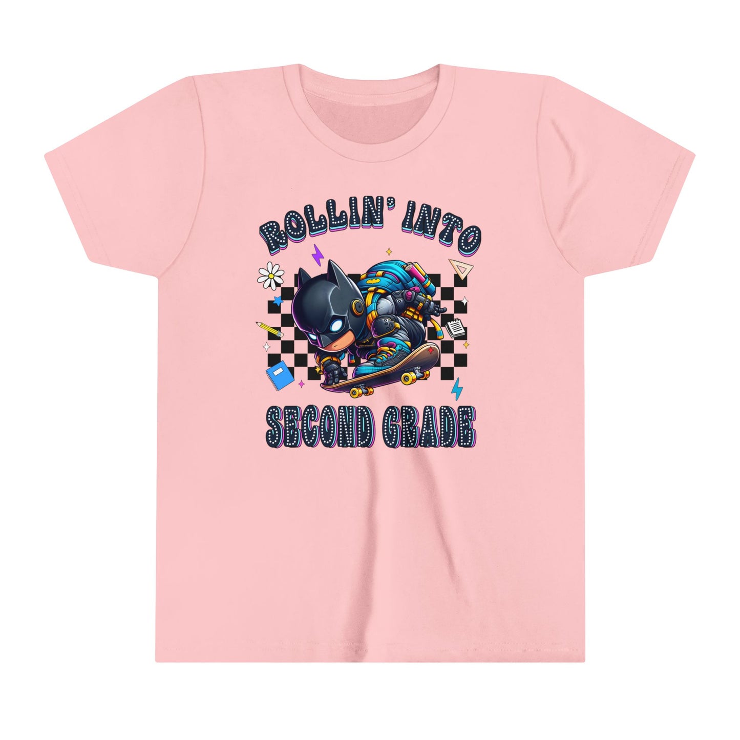 BATMAN - Rollin' Into 2nd Grade Youth Short Sleeve Tee