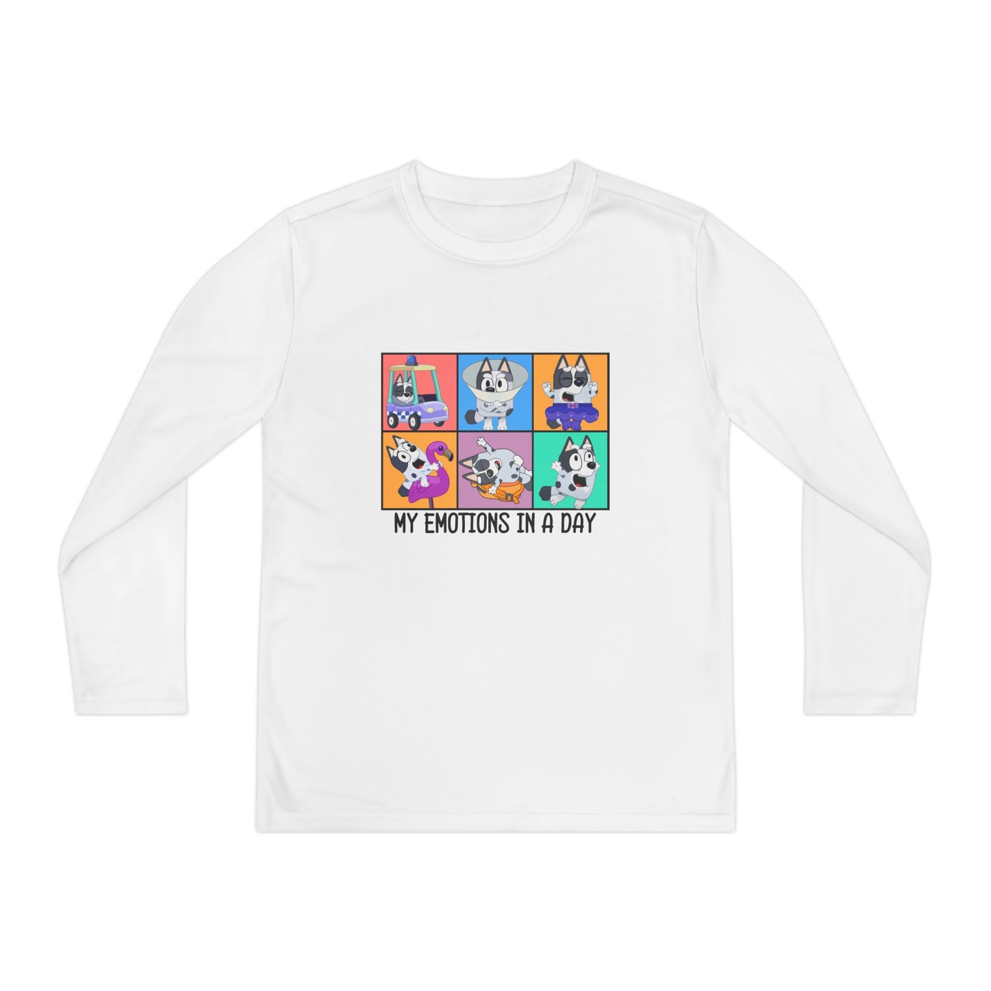 My emotions in a day Youth Long Sleeve Competitor Tee
