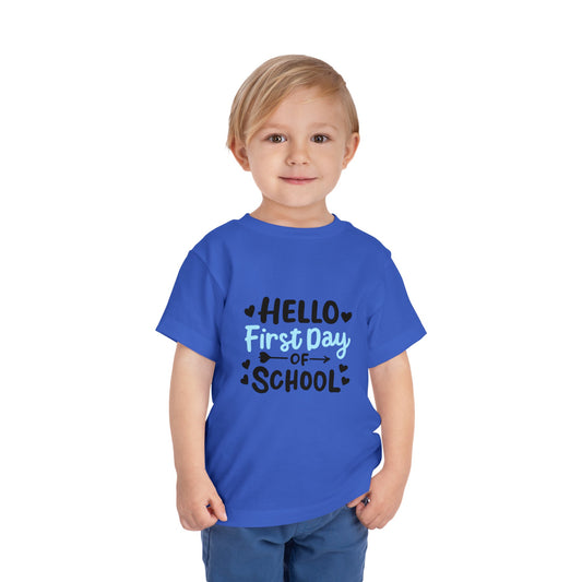 Hello First Day School Toddler Short Sleeve Tee