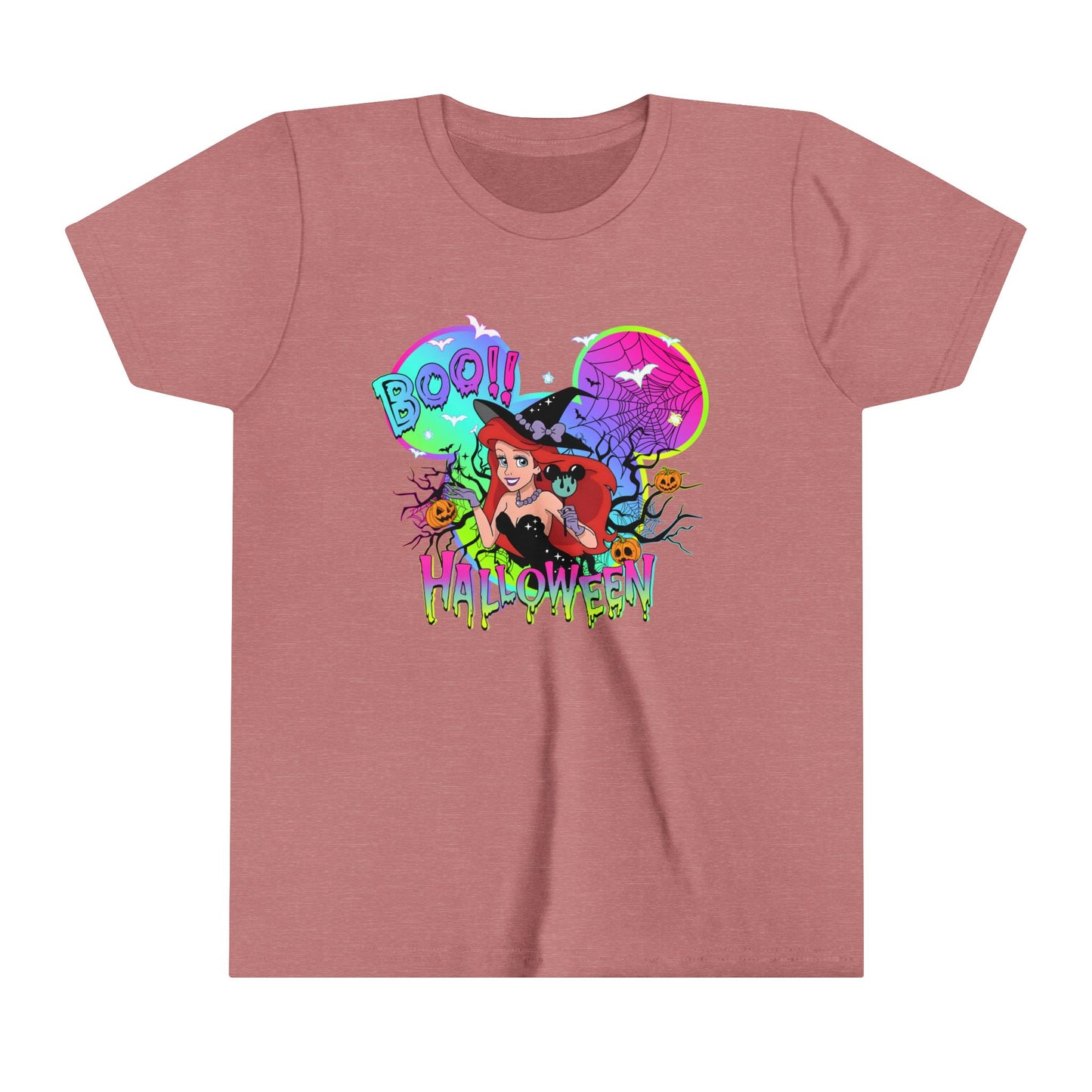 Ariel Boo! Halloween Youth Short Sleeve Tee
