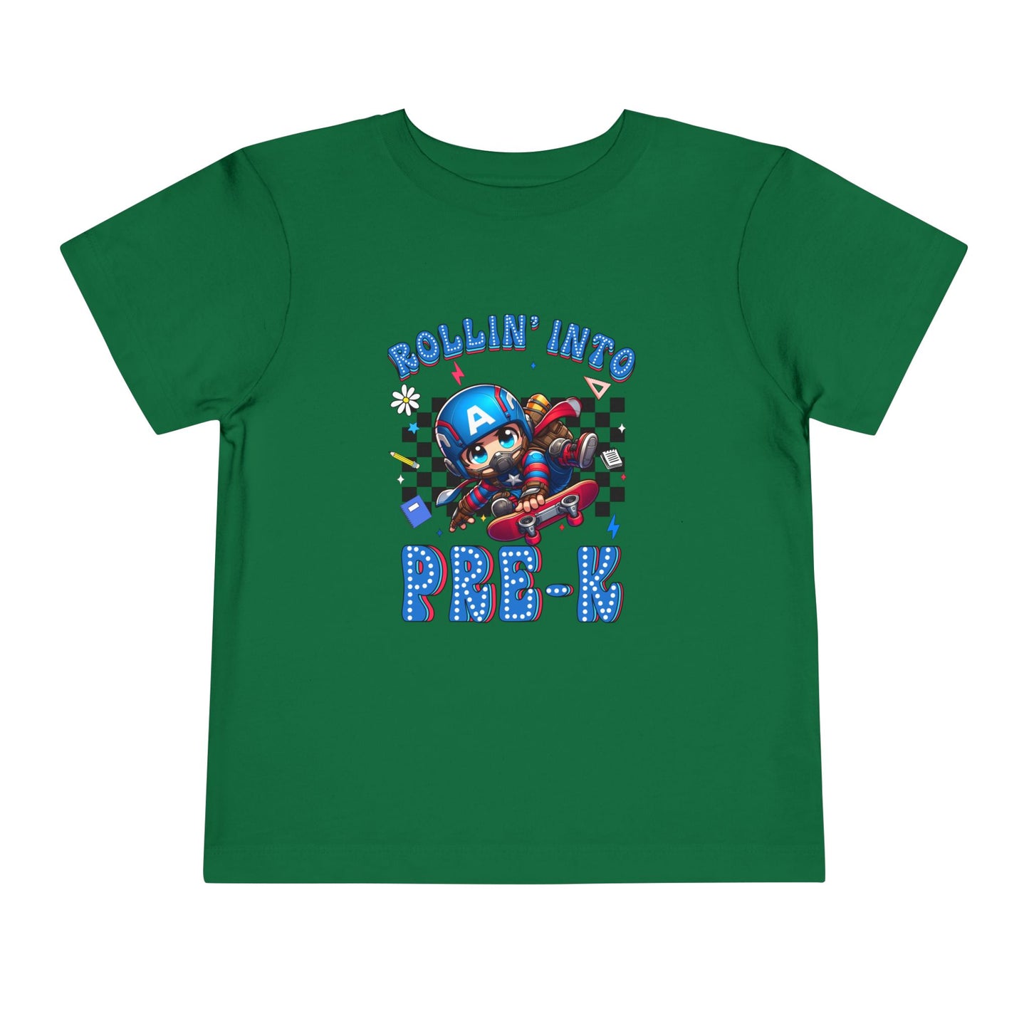 CAPTAIN AMERICA - Rollin' Into Pre-K Toddler Short Sleeve Tee