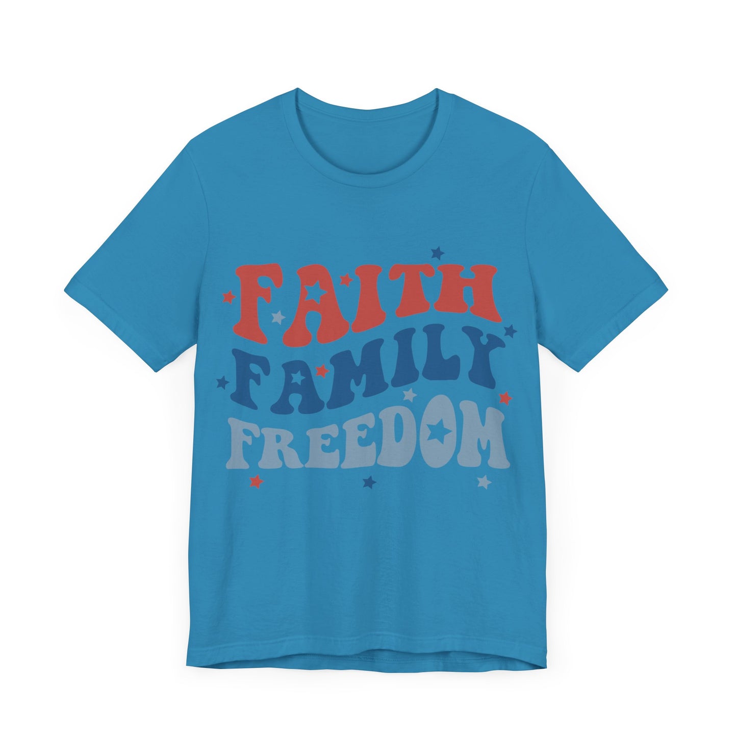 FAITH FAMILY FREEDOM Jersey Short Sleeve Tee