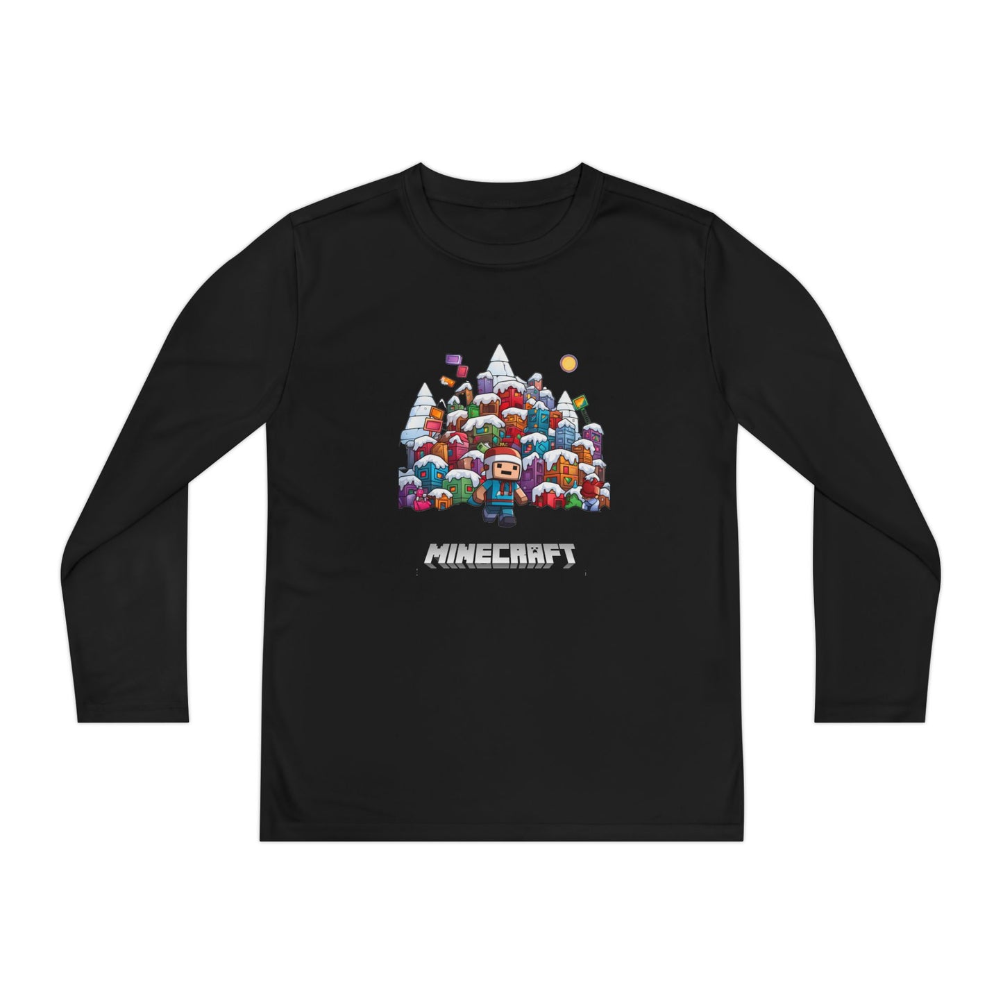 Christmas Mine-craft Youth Long Sleeve Competitor Tee