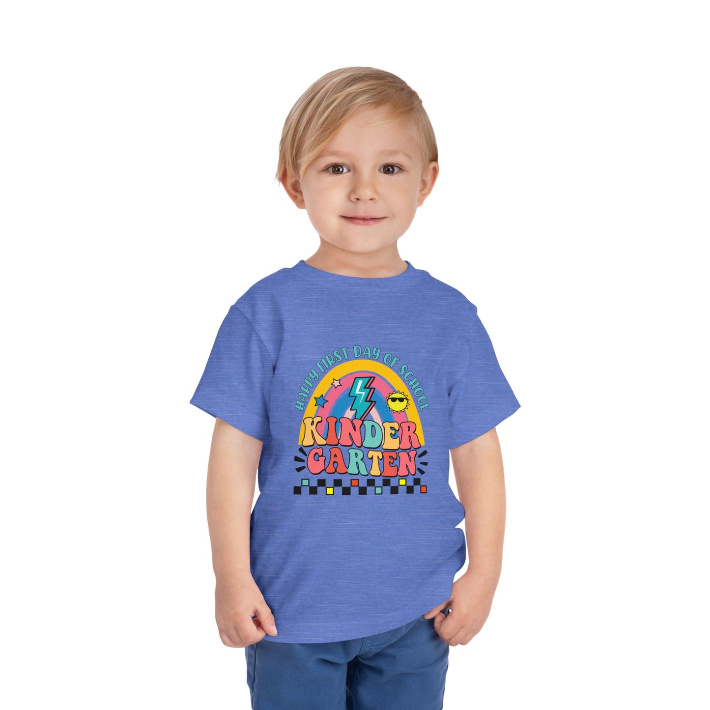 Happy First Day of School - Kindergarten Toddler Short Sleeve Tee