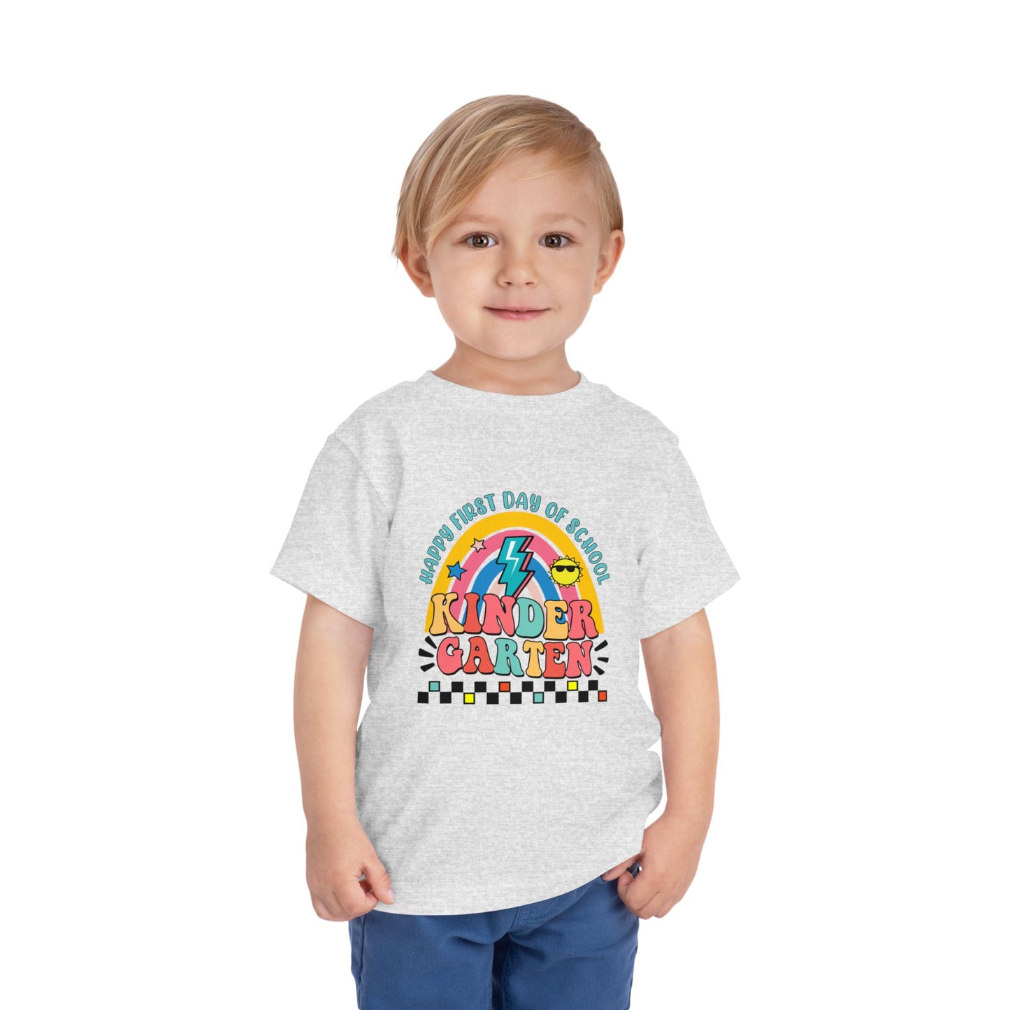 Happy First Day of School - Kindergarten Toddler Short Sleeve Tee
