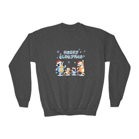 Merry Blue-y-mas Youth Crewneck Sweatshirt
