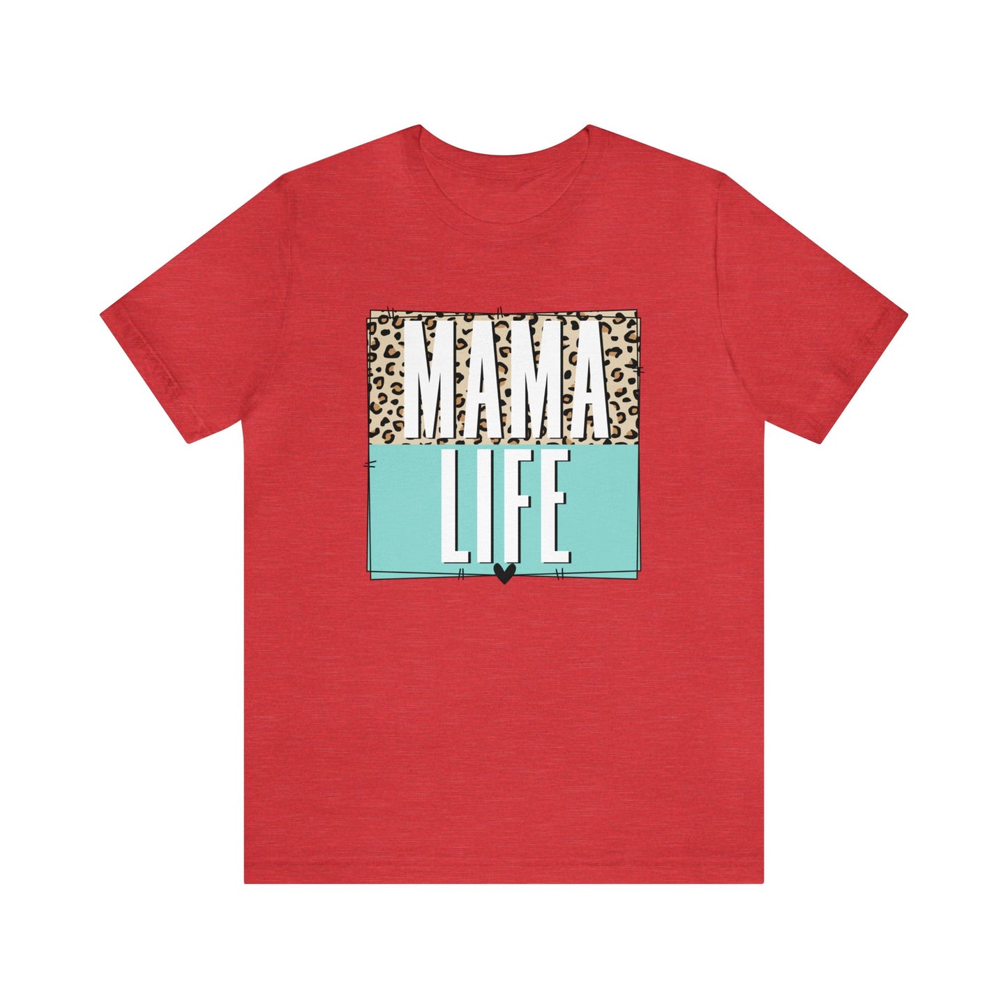 Mama life Leopard print short sleeve tshirt