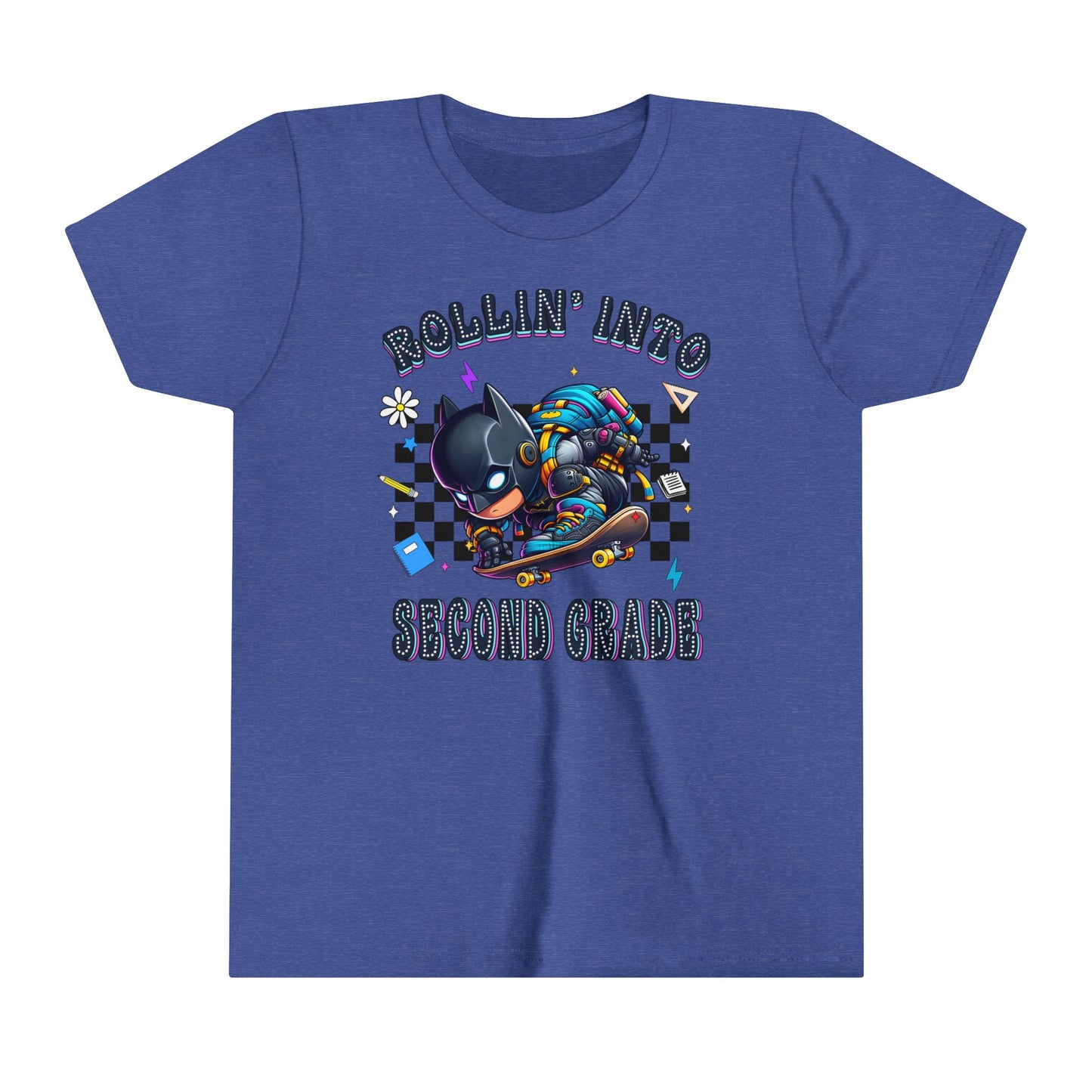 BATMAN - Rollin' Into 2nd Grade Youth Short Sleeve Tee
