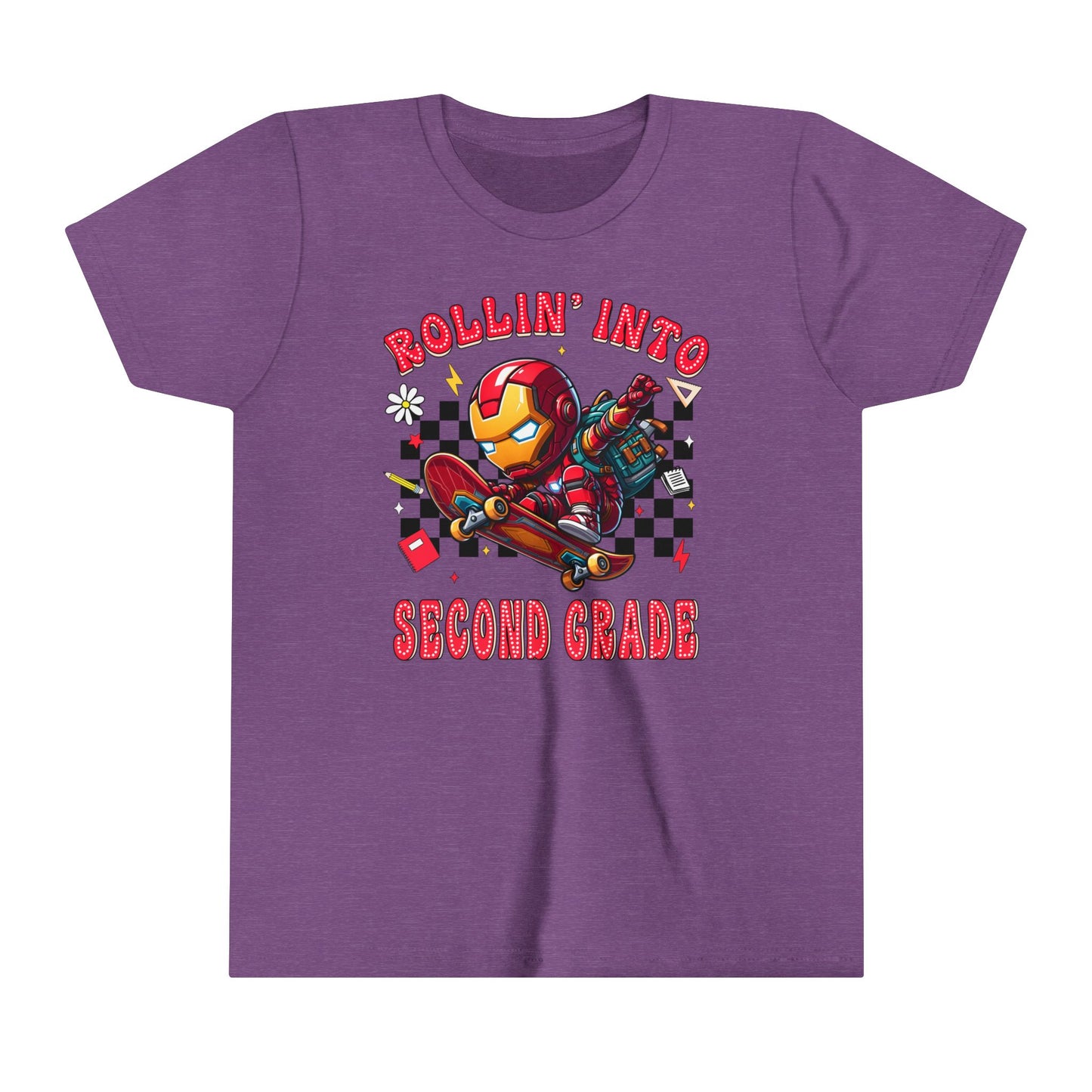 IRON MAN - Rollin' Into 2nd Grade Youth Short Sleeve Tee