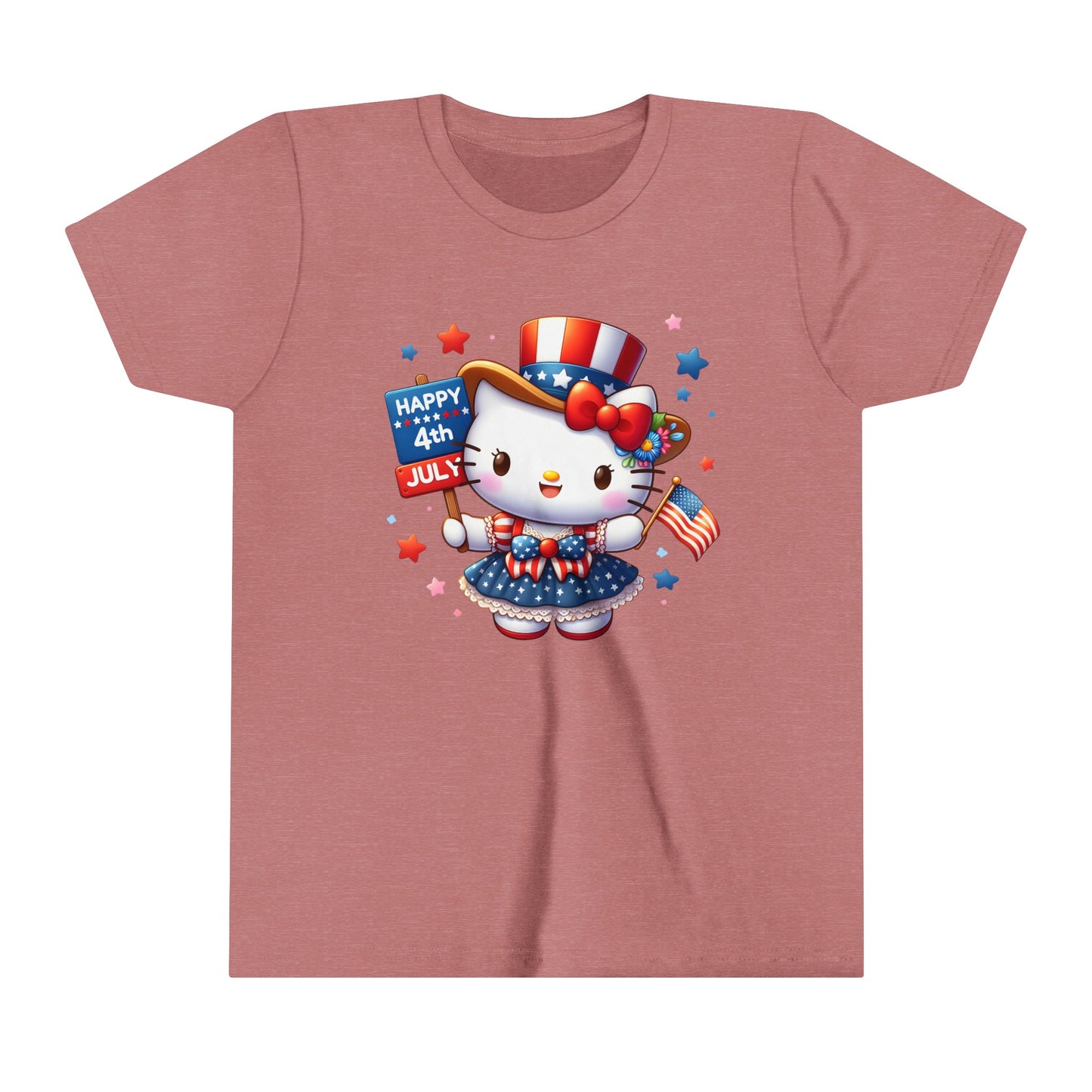 Happy 4th of July Hello Kitty Youth Short Sleeve Tee