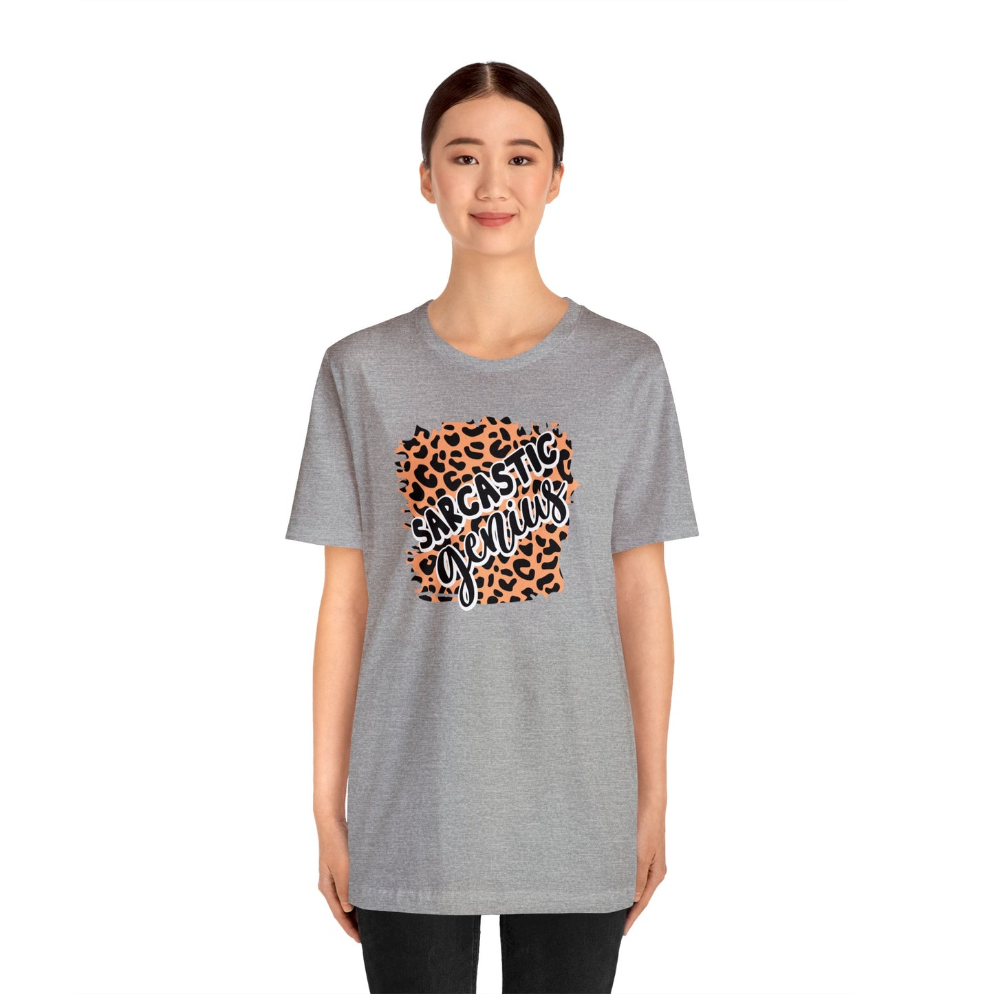 Sarcastic Genius leopard print short sleeve Tshirt