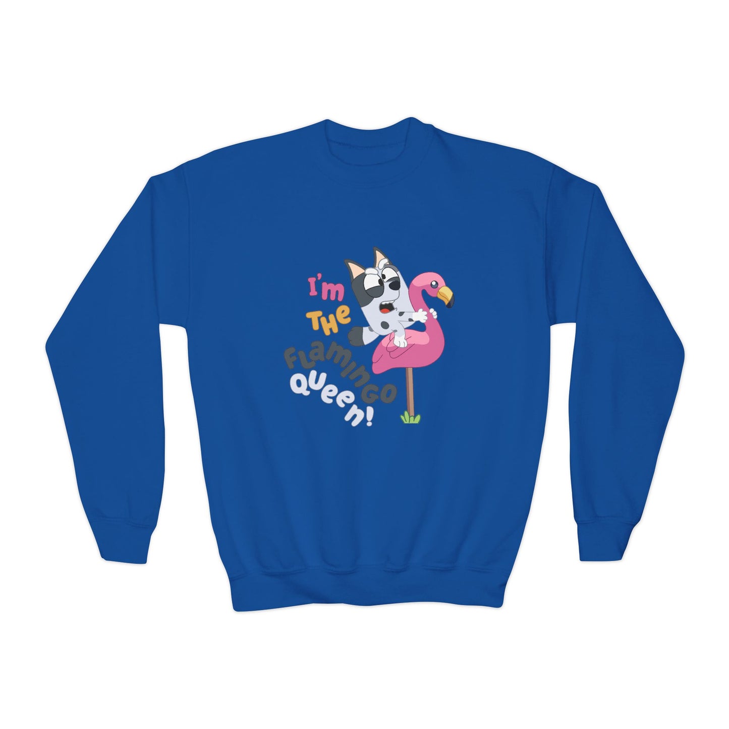 I'm the flamingo queen Youth Crewneck Sweatshirt