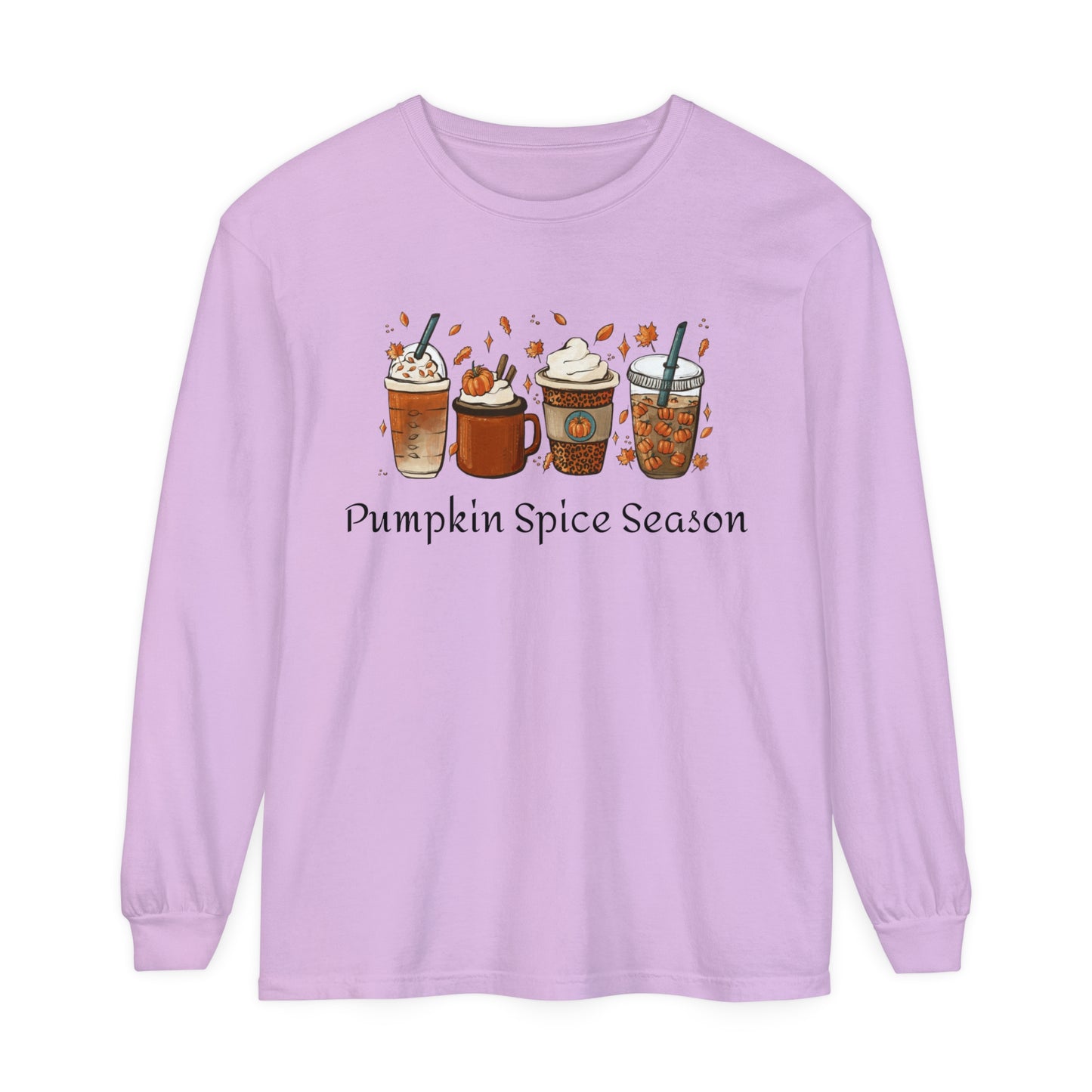 Pumpkin Spice Season Garment-dyed Long Sleeve T-Shirt