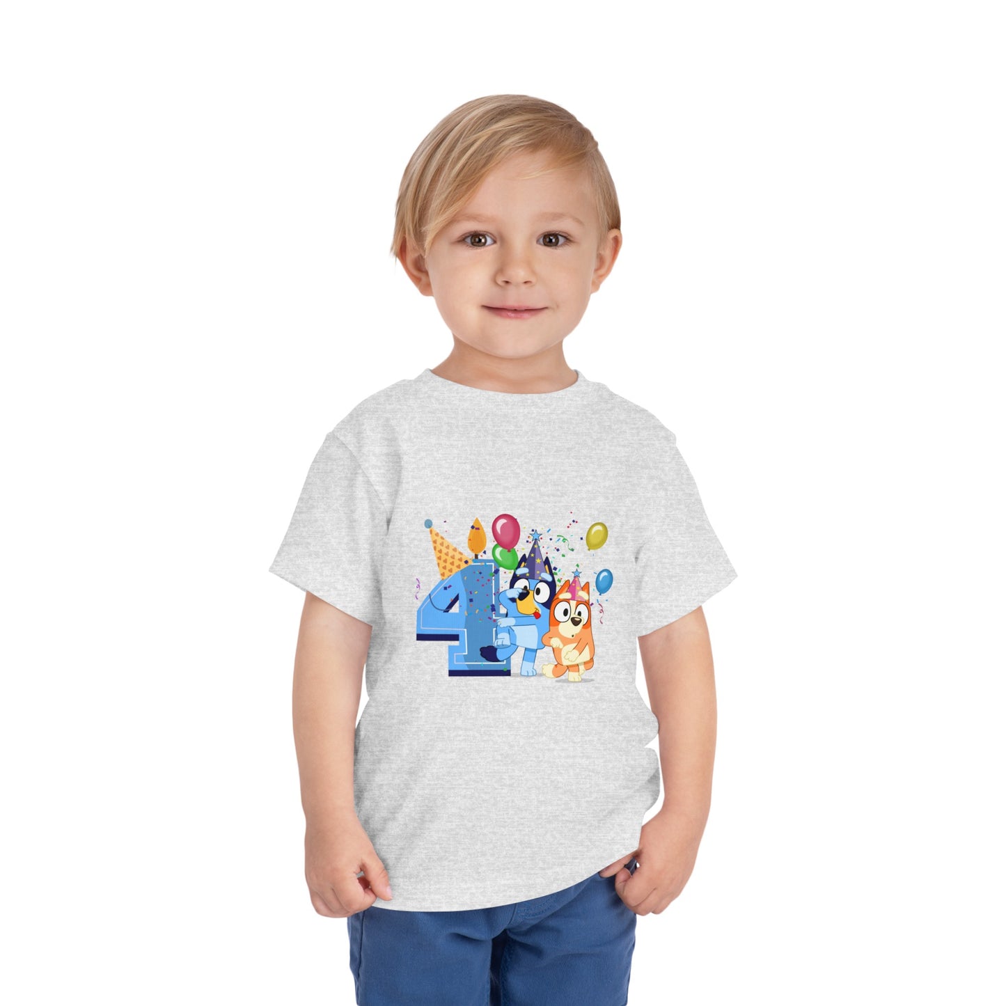 4th Birthday Toddler Short Sleeve Tee