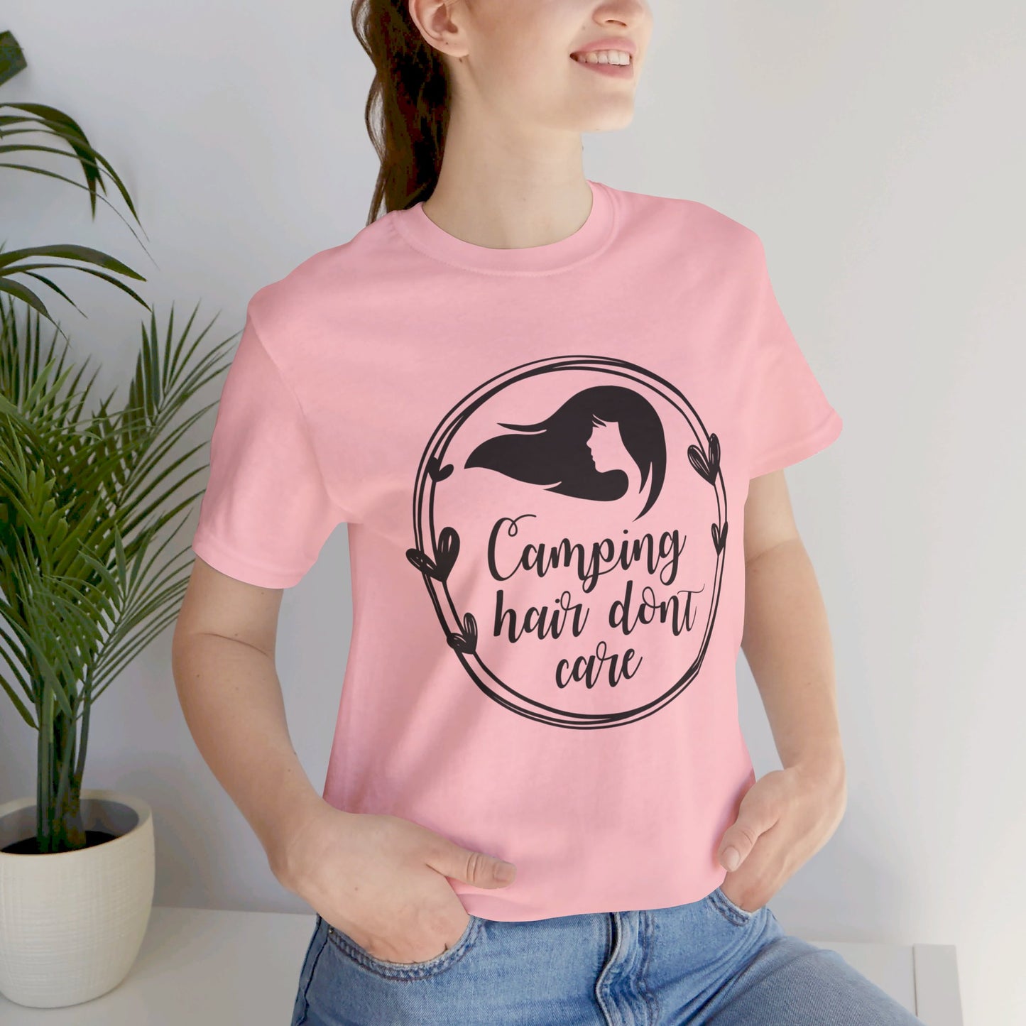 Camping Hair Dont Care Short Sleeve Tshirt