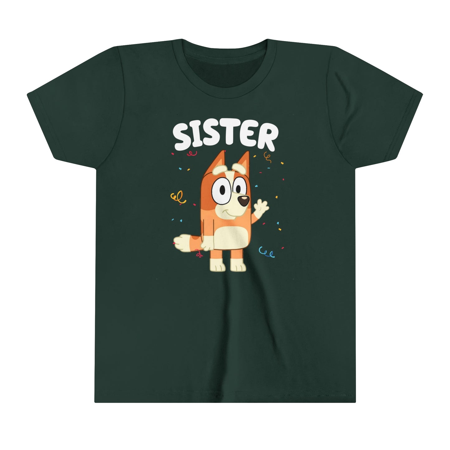 Sister Bluey Birthday youth short sleeve Tshirt