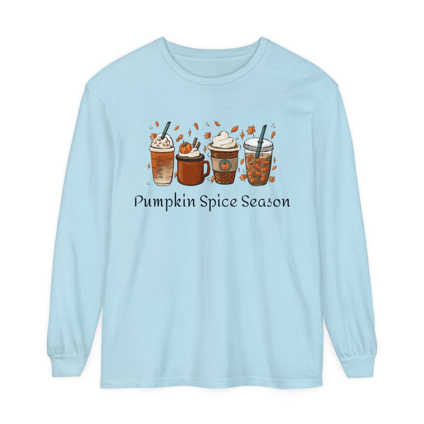 Pumpkin Spice Season Garment-dyed Long Sleeve T-Shirt