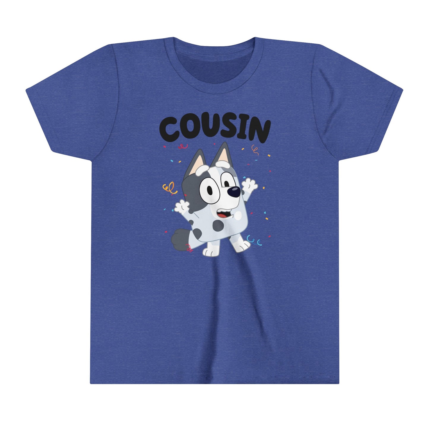 Cousin Muffin Bluey Birthday youth short sleeve Tshirt