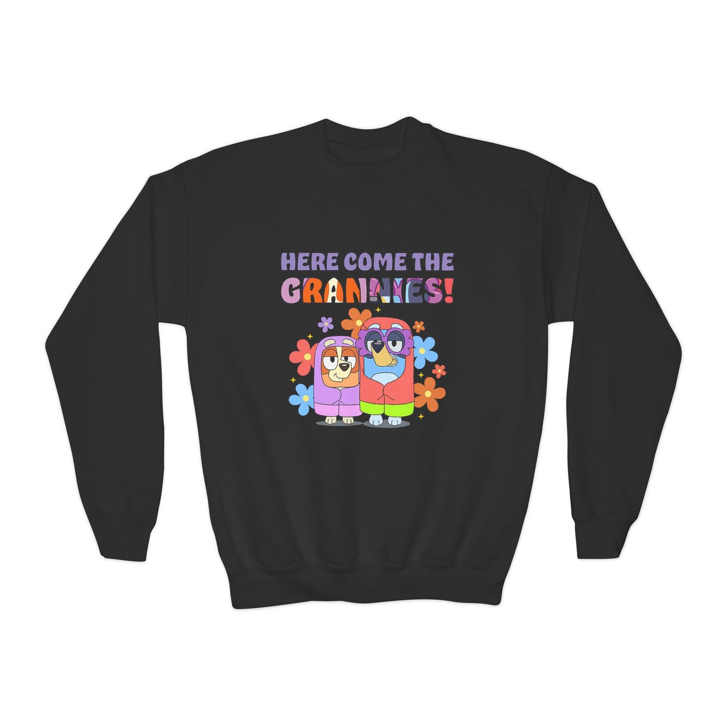 Here comes the grannies Youth Crewneck Sweatshirt