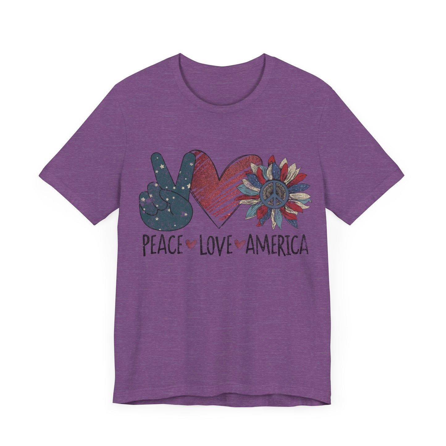 Peace Love America Jersey Short Sleeve Tee