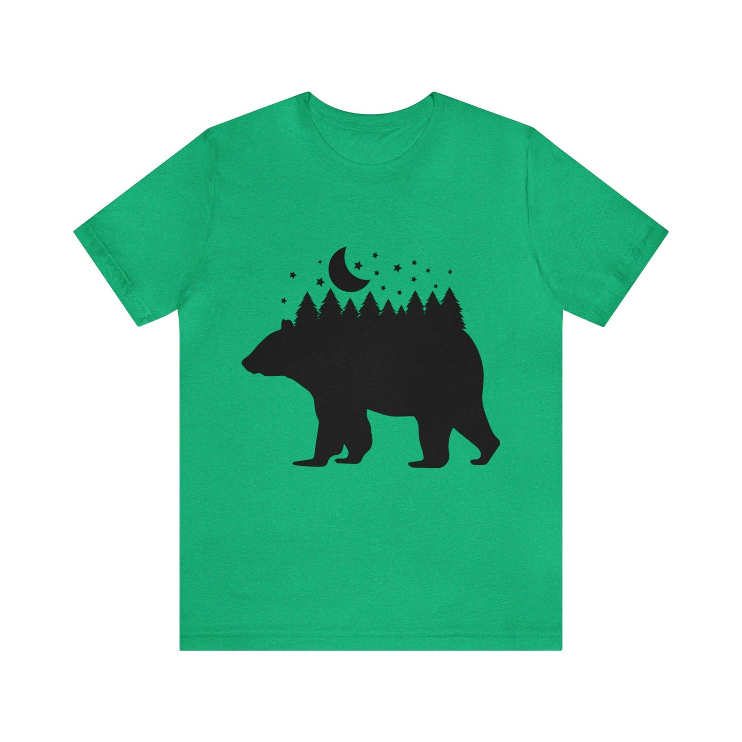 Bear - Forest - Night Sky Short Sleeve Tshirt