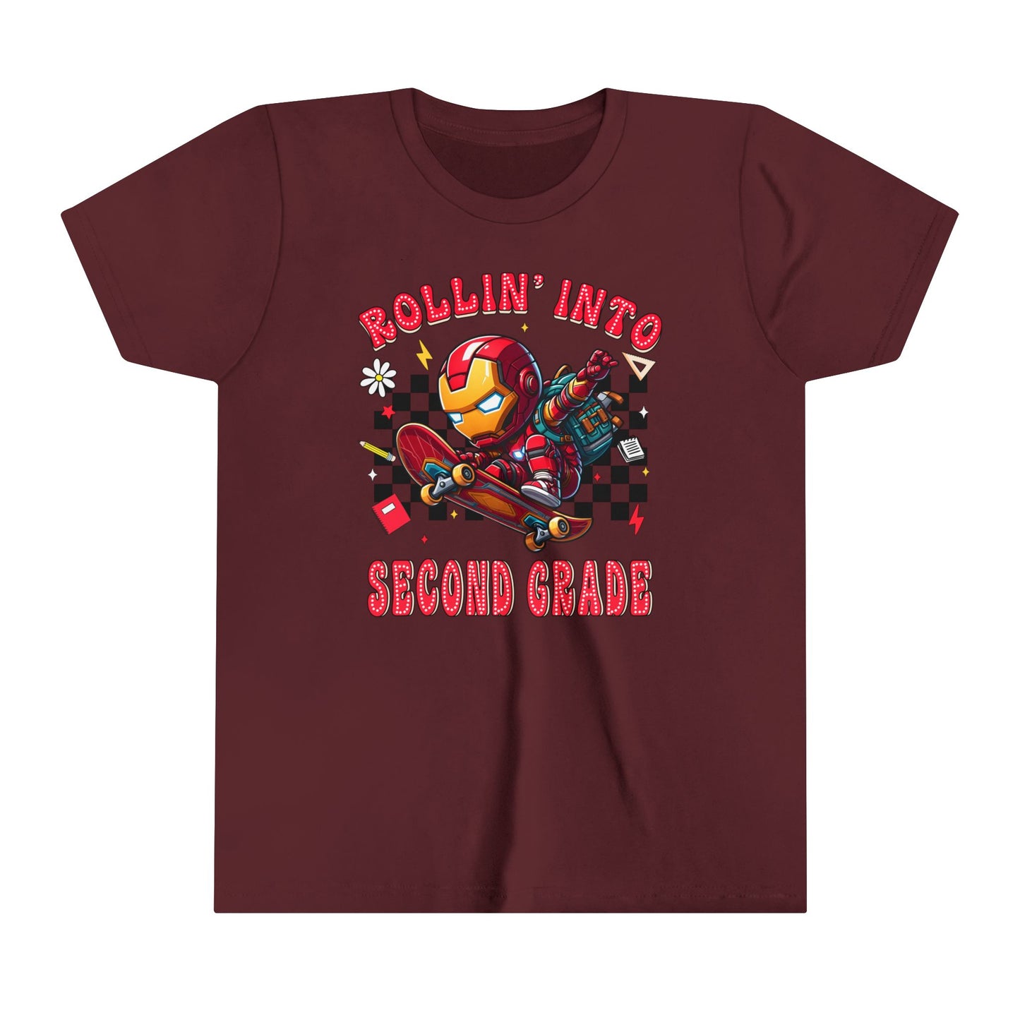 IRON MAN - Rollin' Into 2nd Grade Youth Short Sleeve Tee