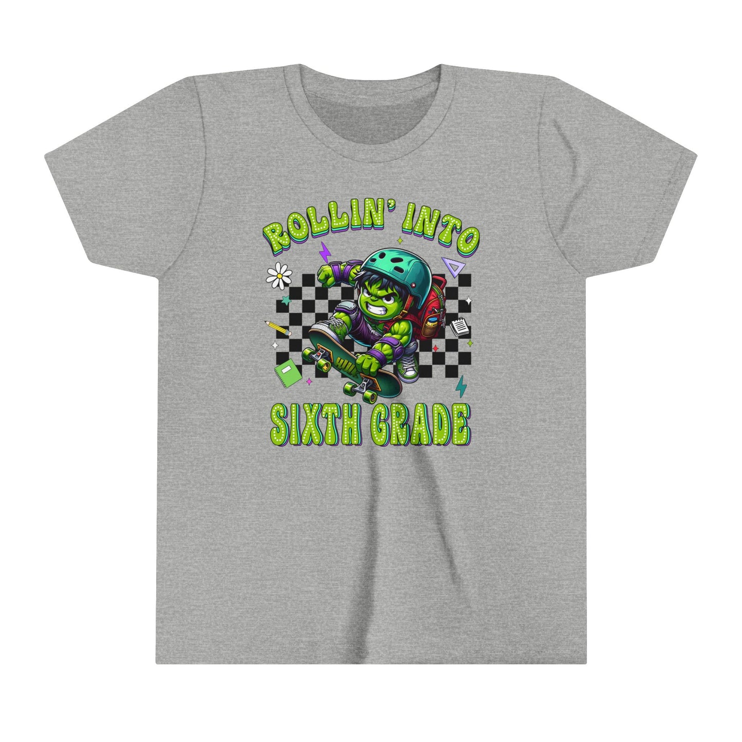 HULK - Rollin' Into 6th Grade Youth Short Sleeve Tee