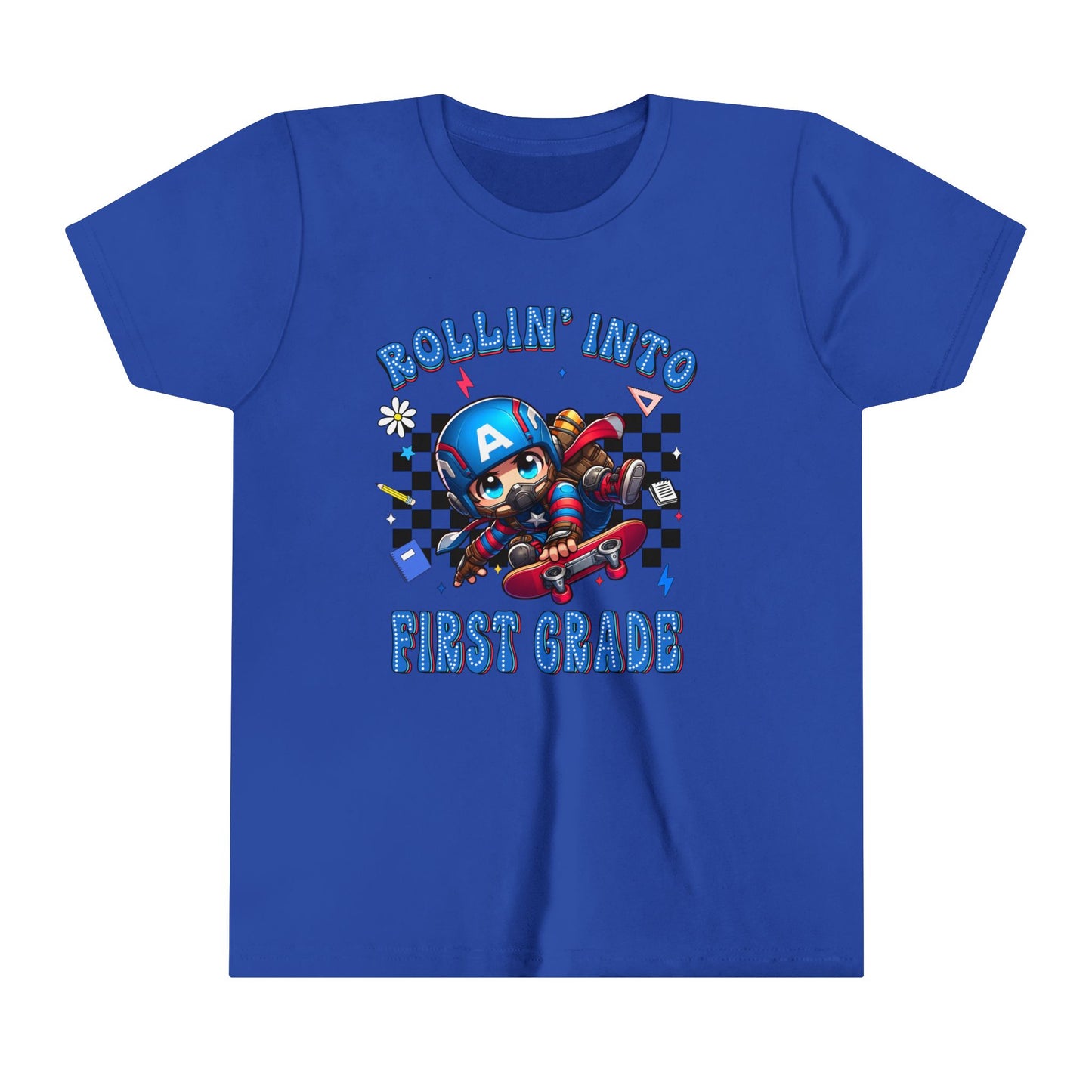 CAPTAIN AMERICA - Rollin' Into 1st Grade Youth Short Sleeve Tee