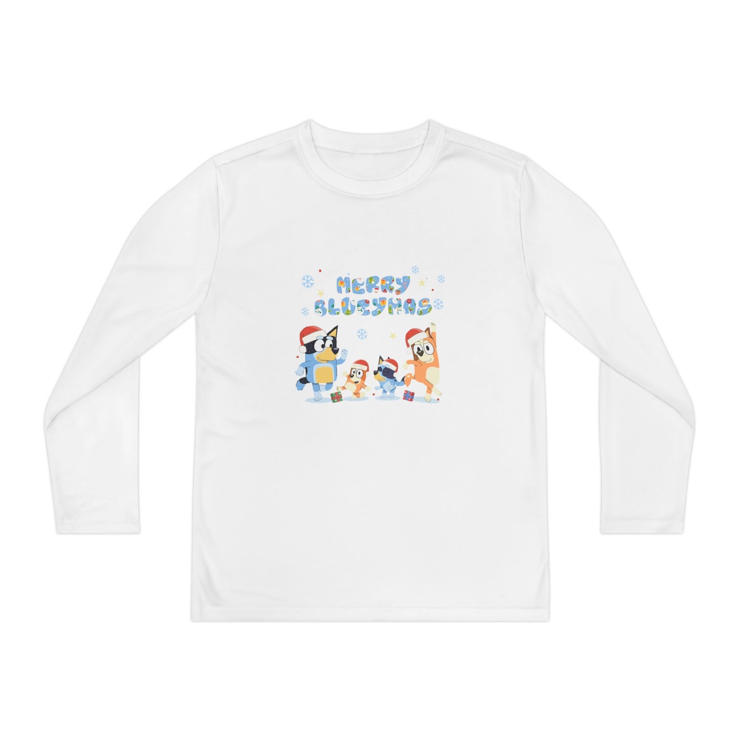 Merry Blue-y-mas Youth Long Sleeve Competitor Tee