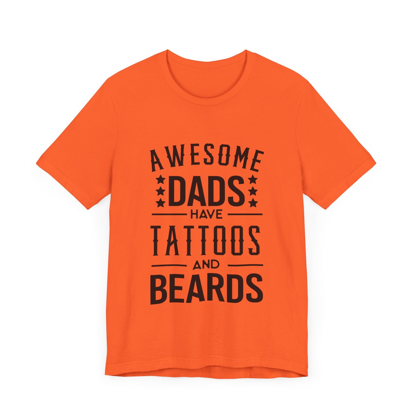 Awesome Dads Have Tattoos and Beards Jersey Short Sleeve Tee