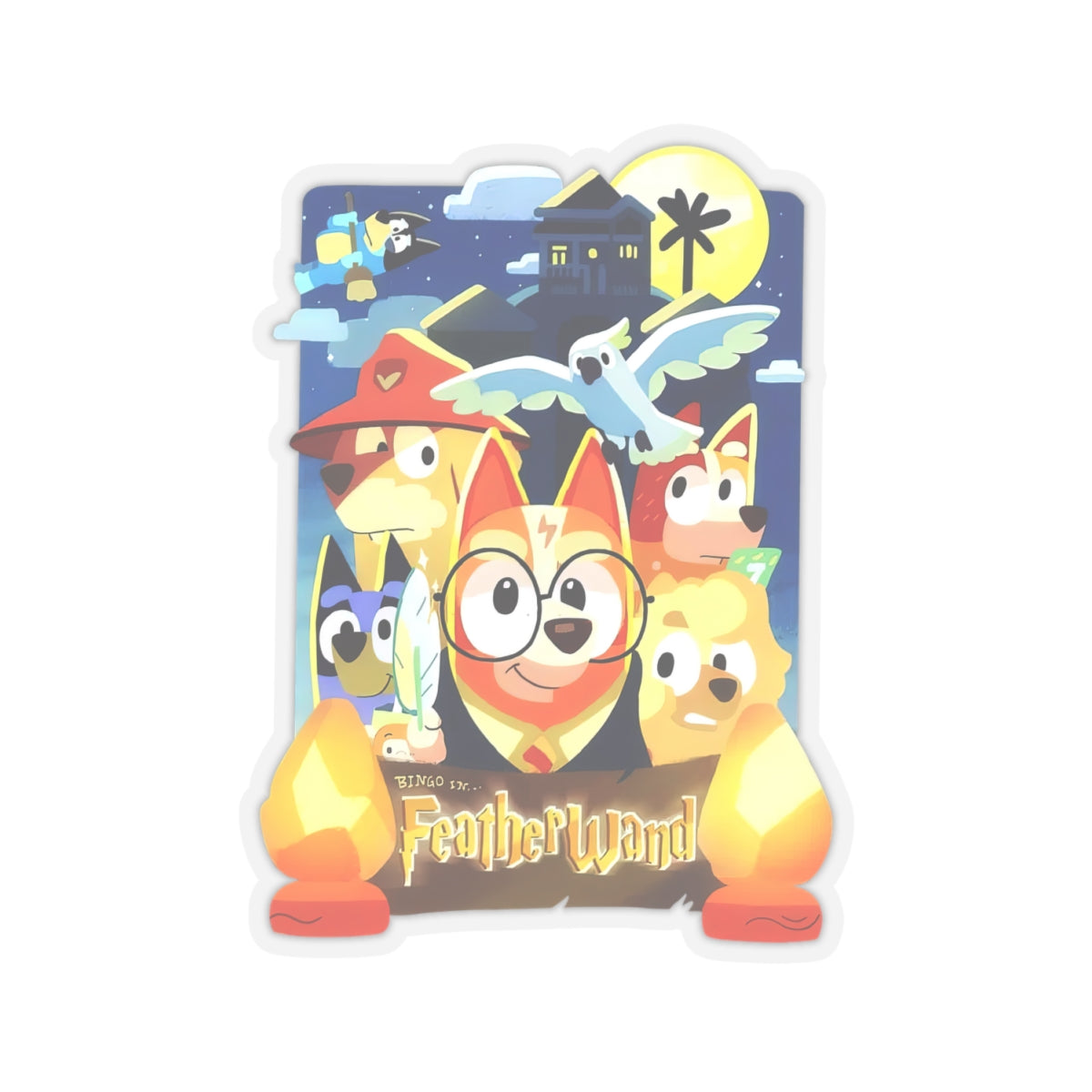 Feather wand Kiss-Cut Stickers