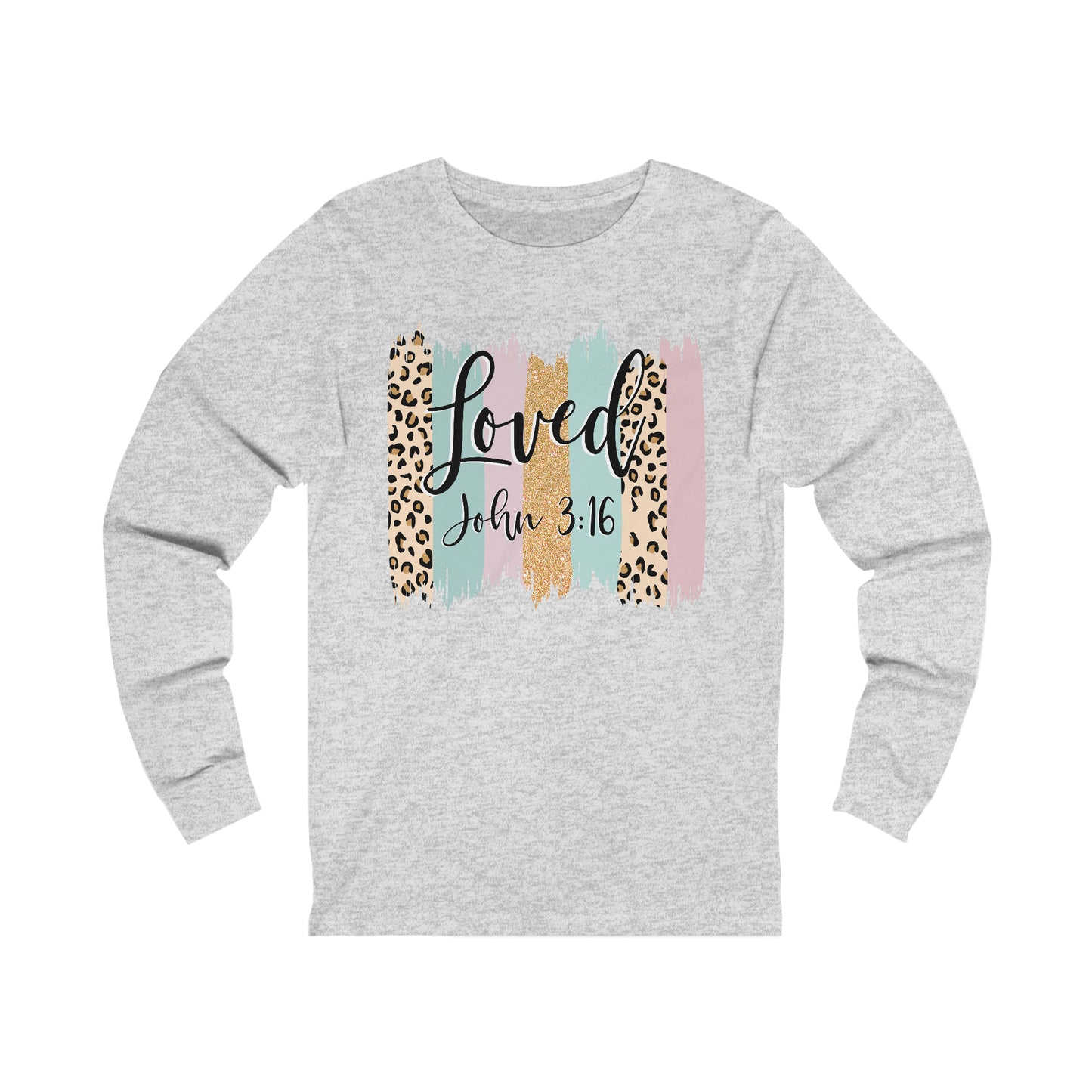 Loved (front) Love/Cross (back)  Long Sleeve Tshirt
